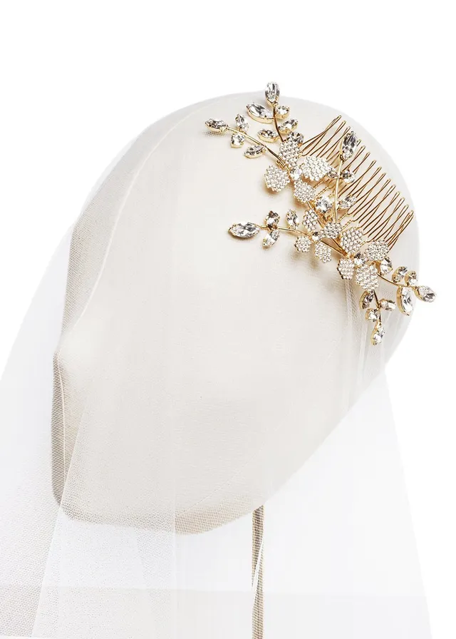 Elizabeth Bower June Crystalla Crystal Braut Kamm Rhodium 120mm