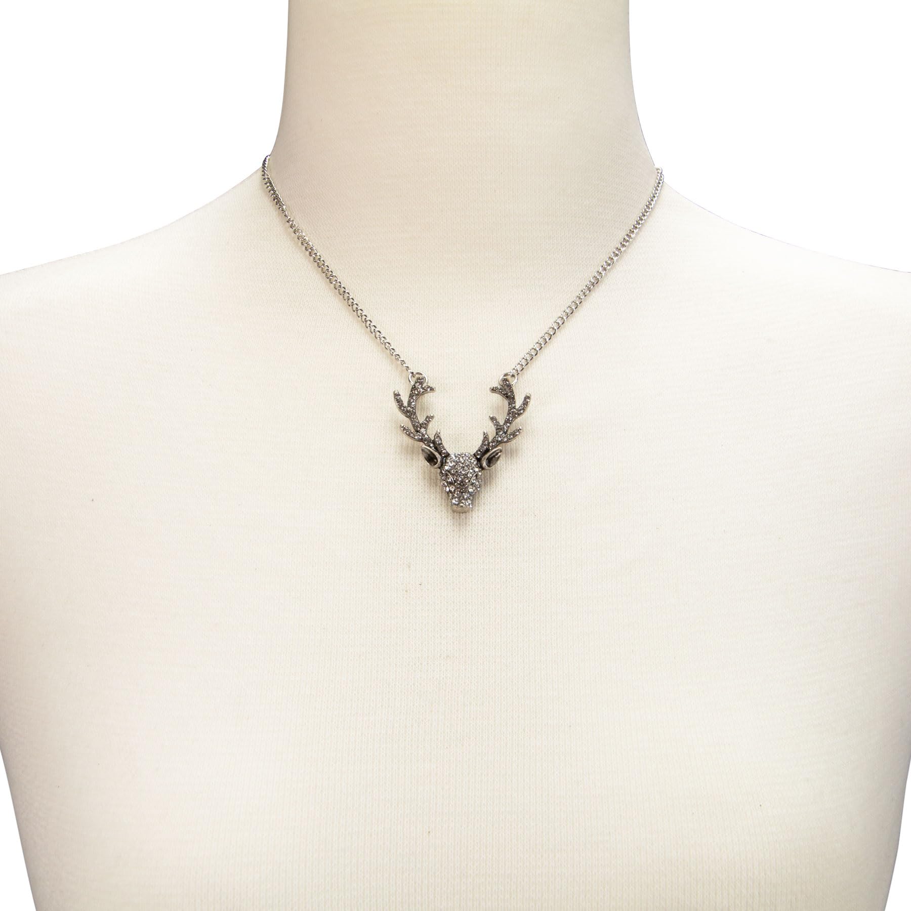 Alpenflüstern DAHEIM Glitzer-Hirsch DHK331 Kette antik-silber