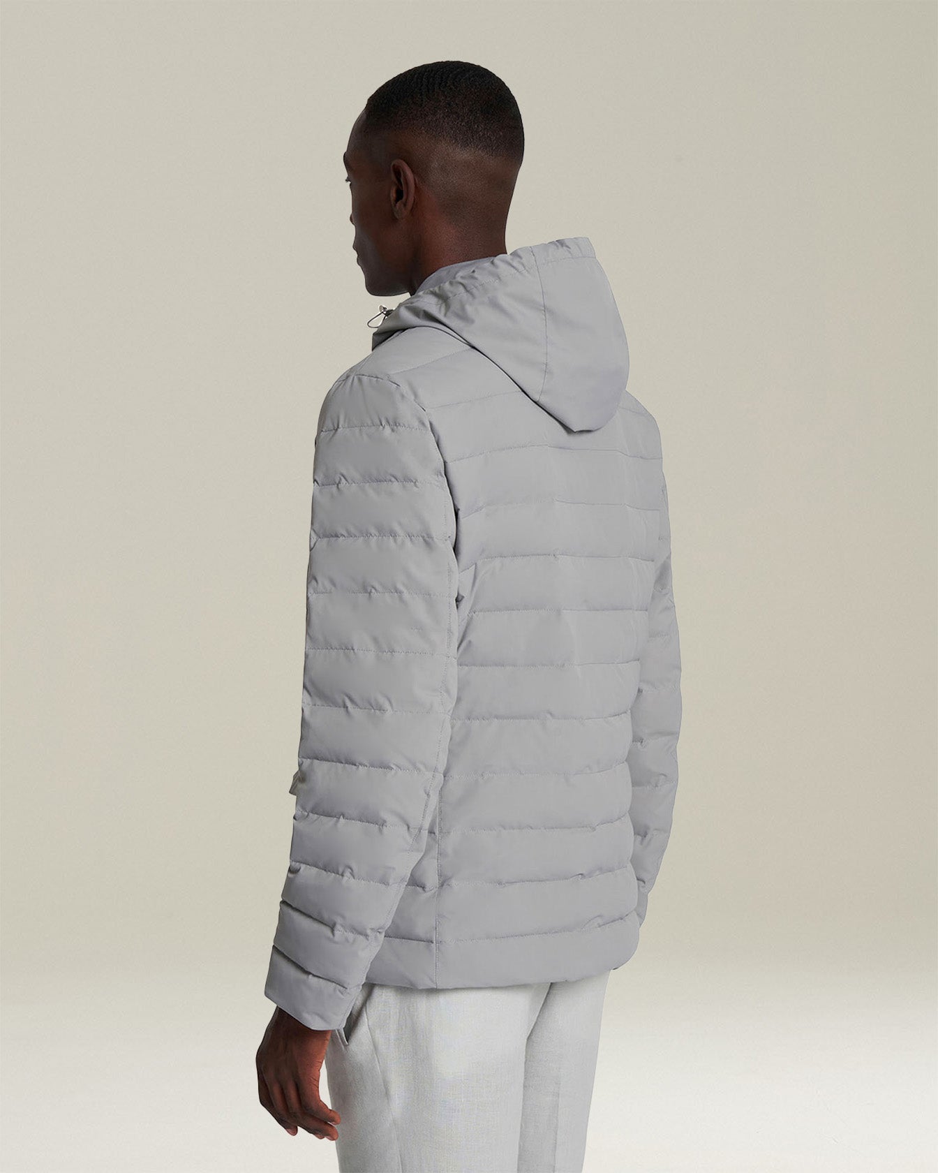 Kiton Jackets Jacke grau Technik-Seide Kapuze Stepp