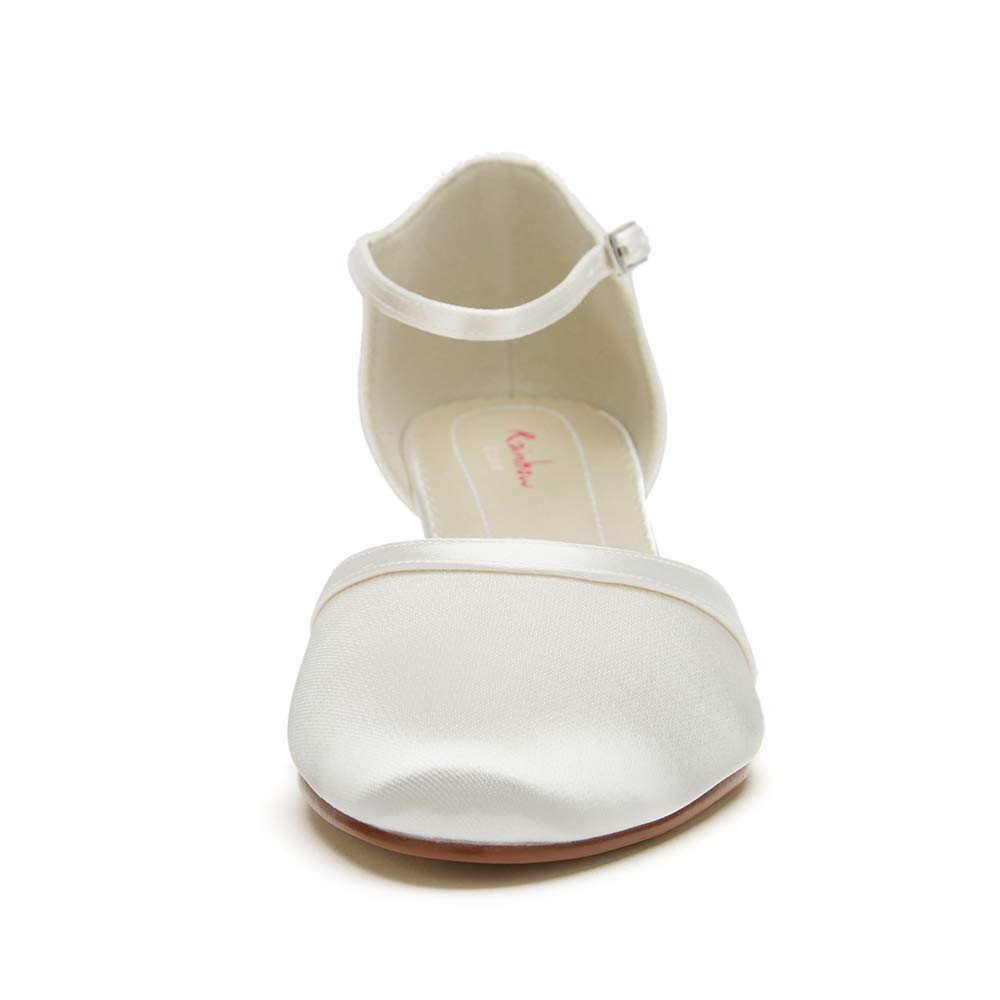 Rainbow Club Essentials Anika Pumps Ivory Satin 5cm Blockabsatz