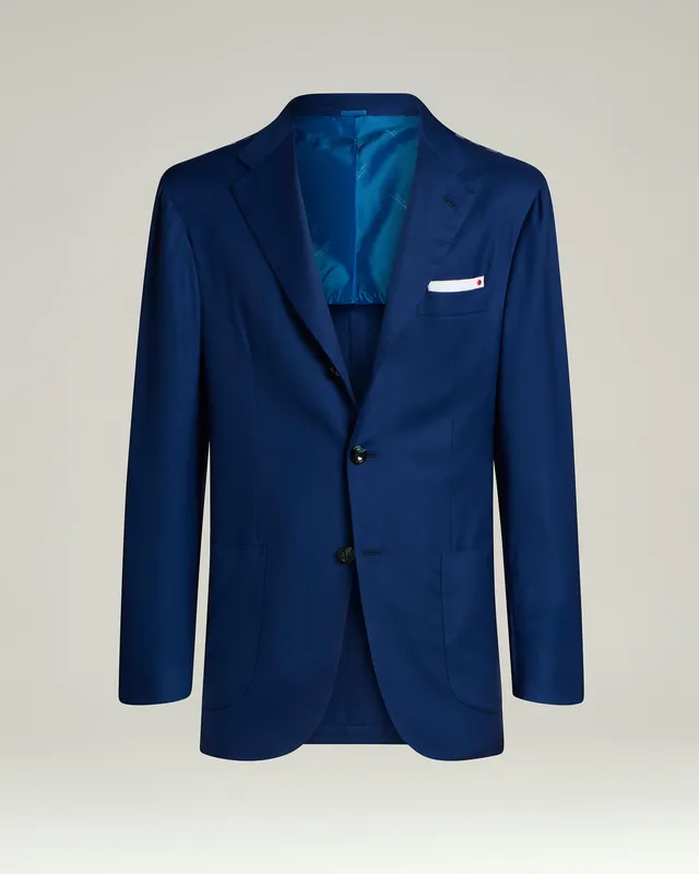 Kiton Jackets Cashmere Sakko Einreihig Blau Gr. 50