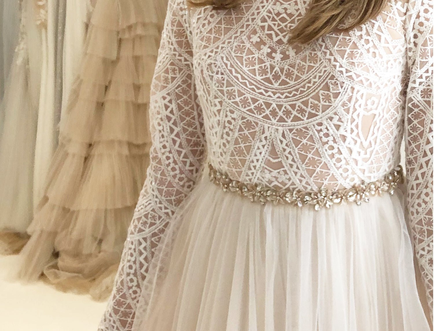 Elizabeth Bower Francine Floral Brautgürtel Pearl Strass