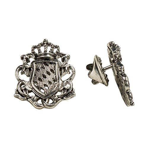 Alpenflüstern DAHEIM API082 Ansteck-Pins Wappen 2er-Set antik-silber