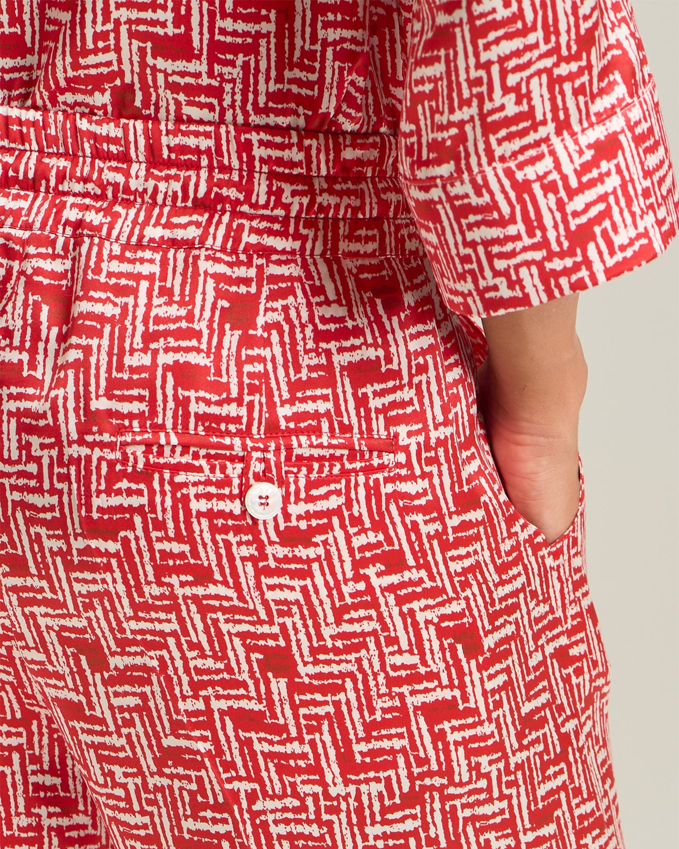 Kiton Hose Scarlet Stairs Seide Weit Hoher Bund