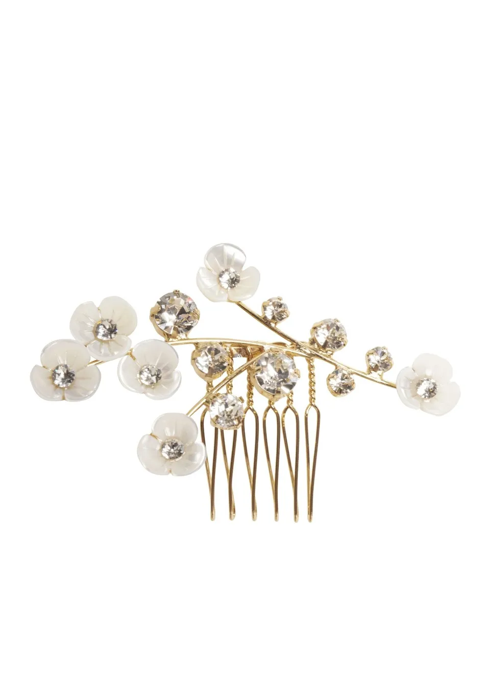 Elizabeth Bower Loretta Mini Braut Haarkamm Rhodium Kristall