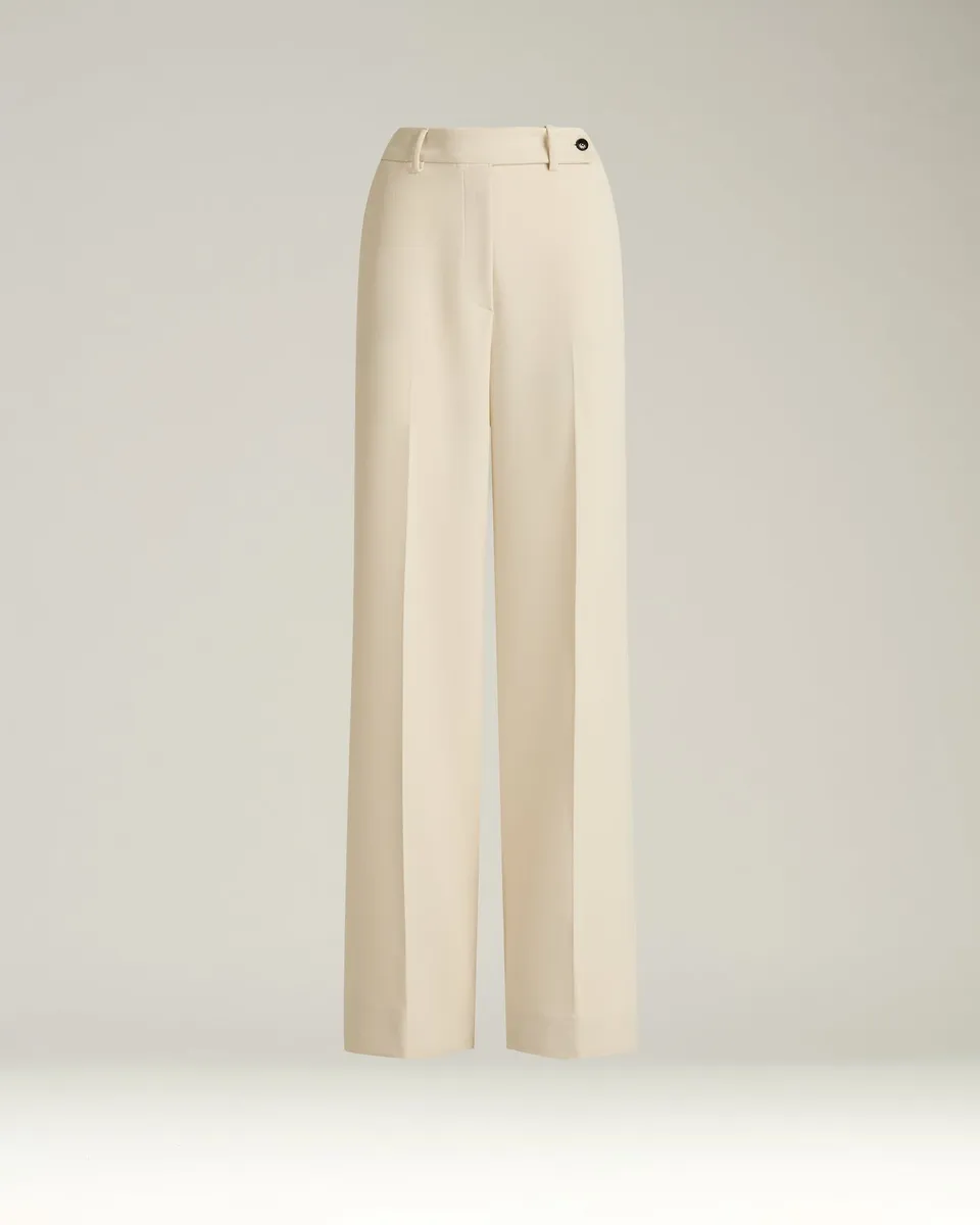 Kiton Trousers Hose Cremeweiß Wide Leg Technical Gr 40