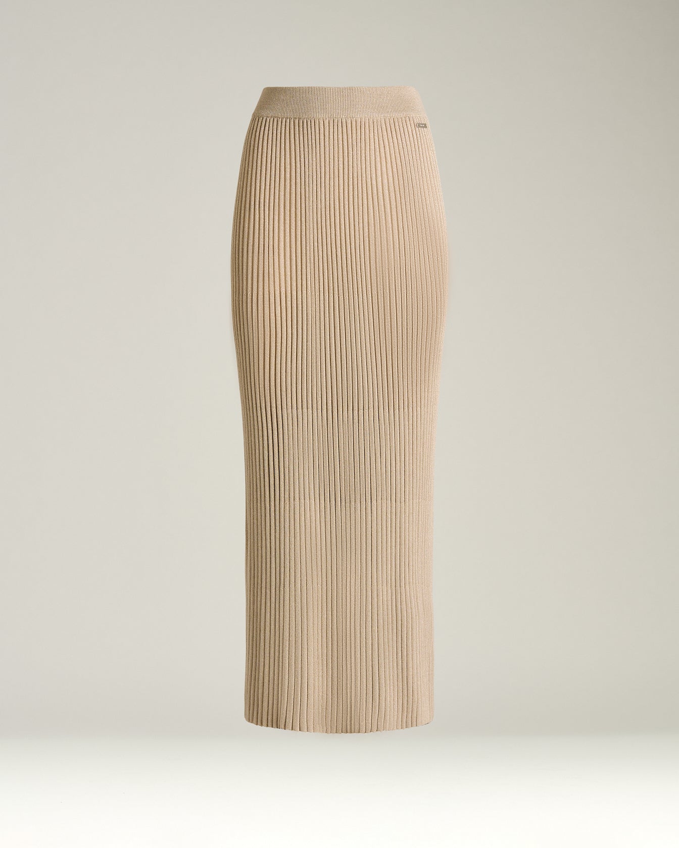 Kiton Rock Wolle-Lamé Beige plissiert lang Gr. 40