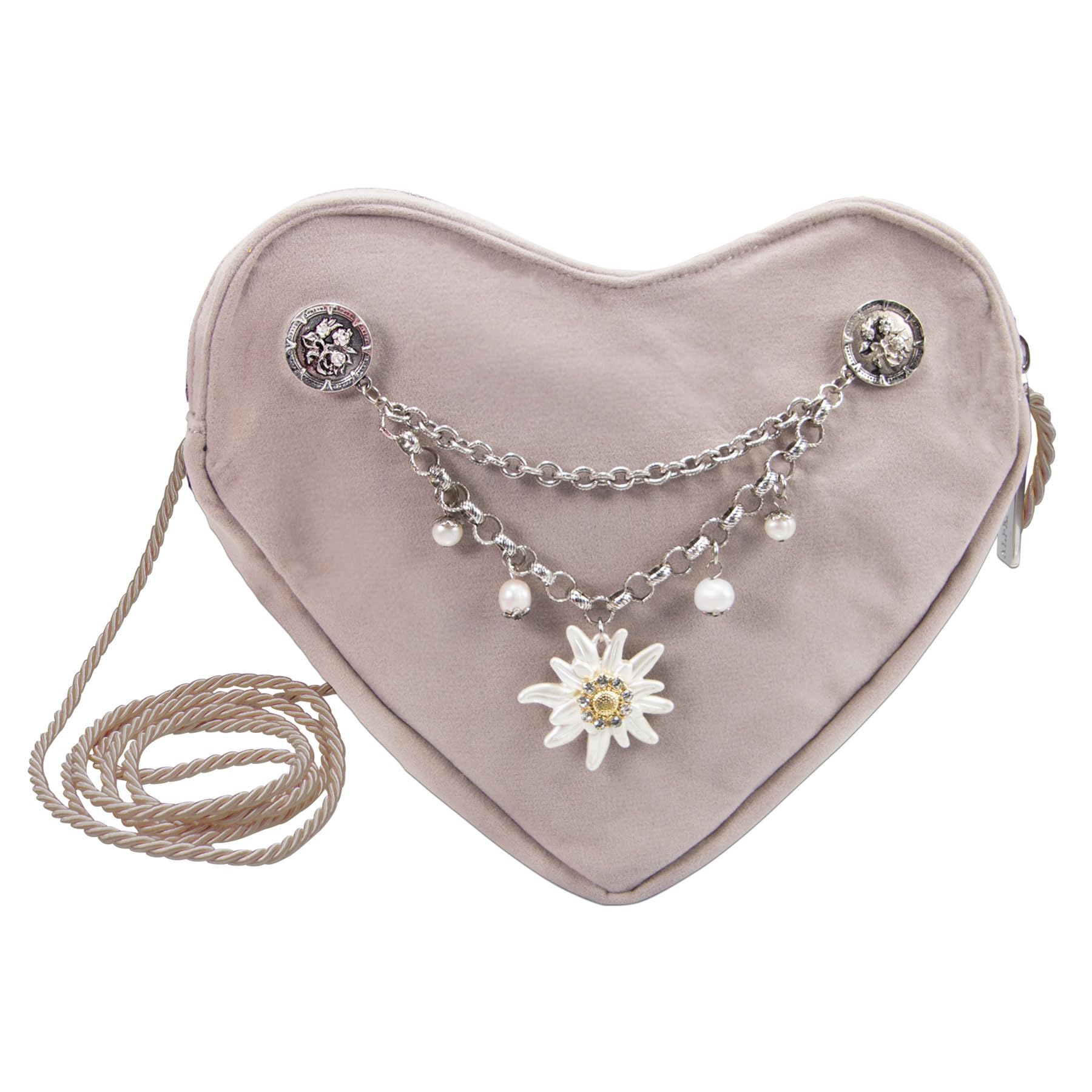 Alpenflüstern DAHEIM Greta DTA104 Herztasche Edelweiss schwarz
