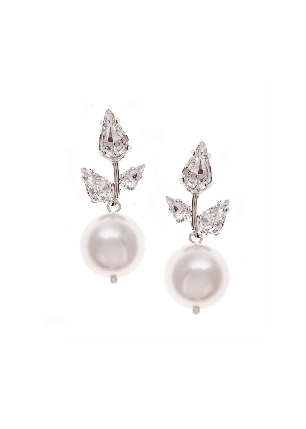 Elizabeth Bower Pyrus Bauble Pearl Drop Ohrringe Rhodium