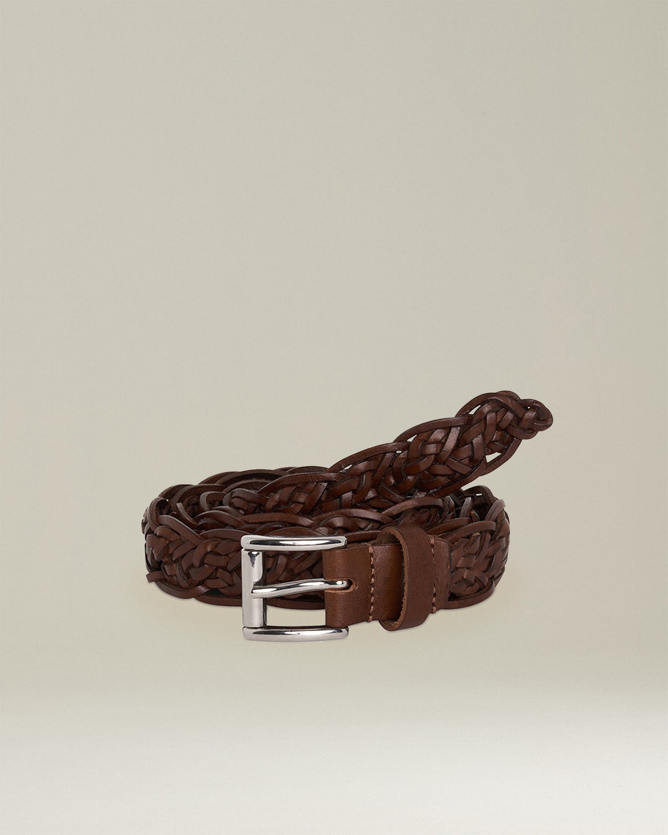 Kiton Belts Belt Calfskin Gürtel 95 Sand geflochten