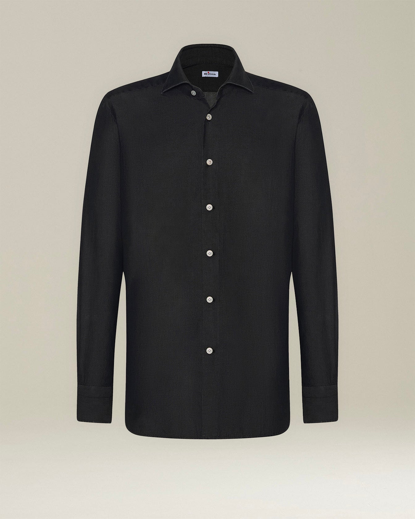 Kiton Shirts Casual Denim Hemd Blau Gr. 40 Perlmutt