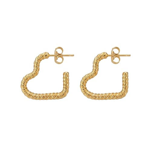 Alpenflüstern DAHEIM Herz Twist DOR078 Ohrstecker gold-farben Strass