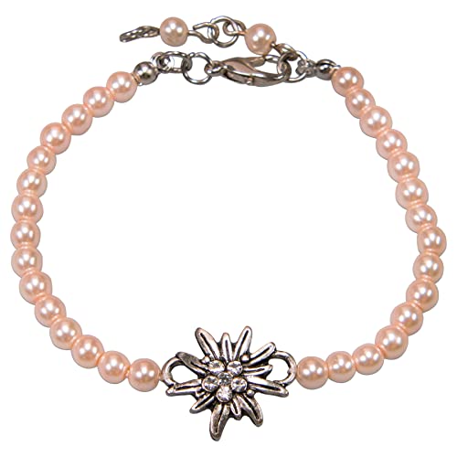 Alpenflüstern DAHEIM DAB074 Perlenarmband Edelweiss silber