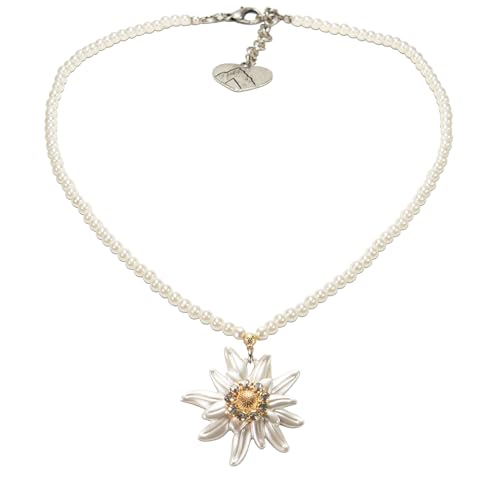 Alpenflüstern DAHEIM Perlenkette Greta Creme-Weiss Edelweiss