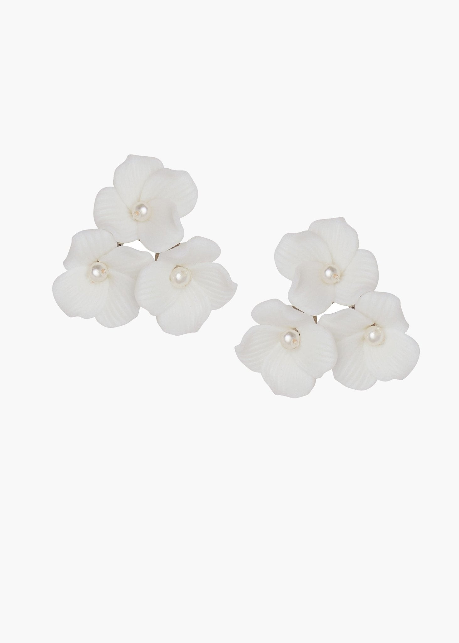 Elizabeth Bower Weiss Cluster Braut Ohrstecker Gold