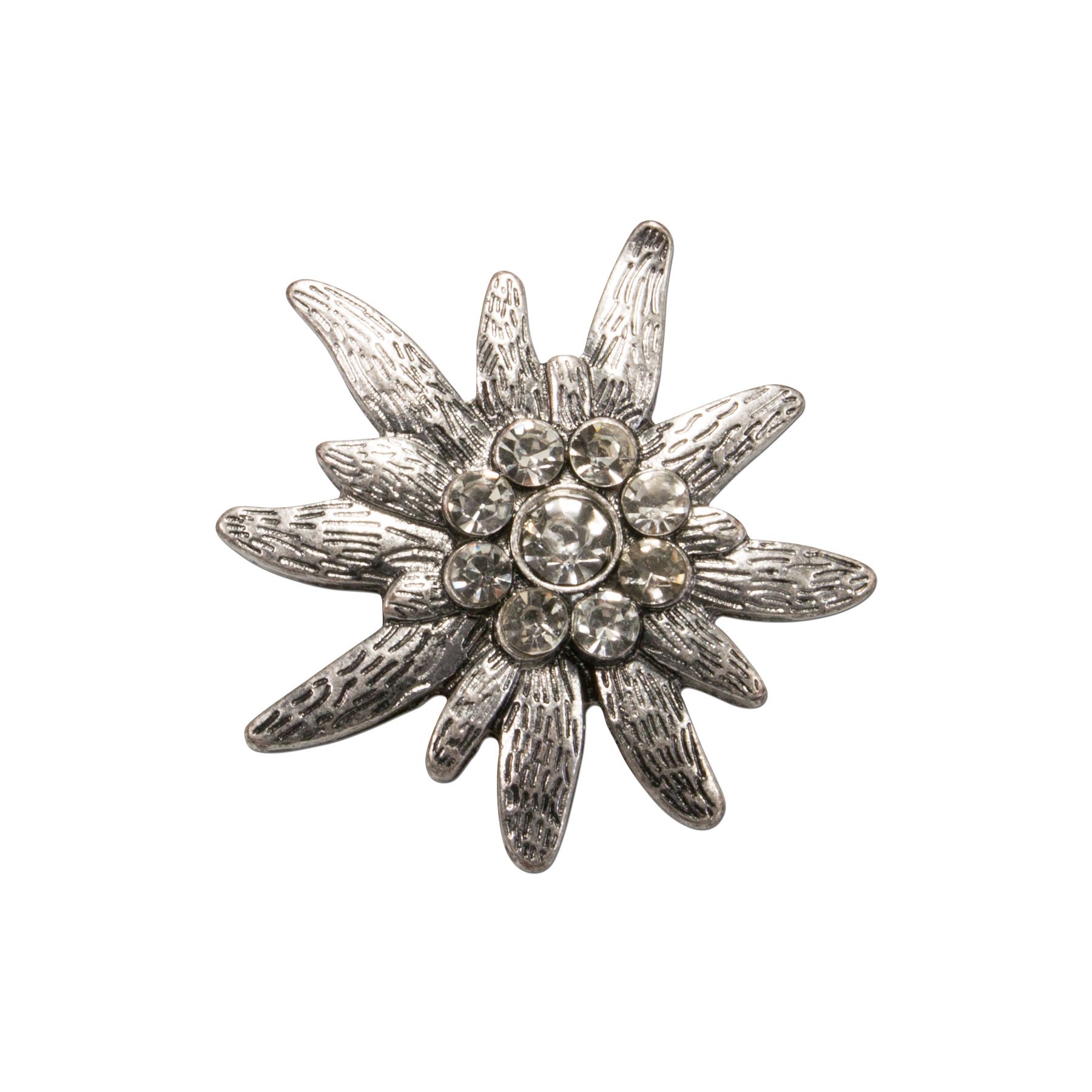 Alpenflüstern DAHEIM API080 Ansteck-Pin Edelweiß Strass 4cm