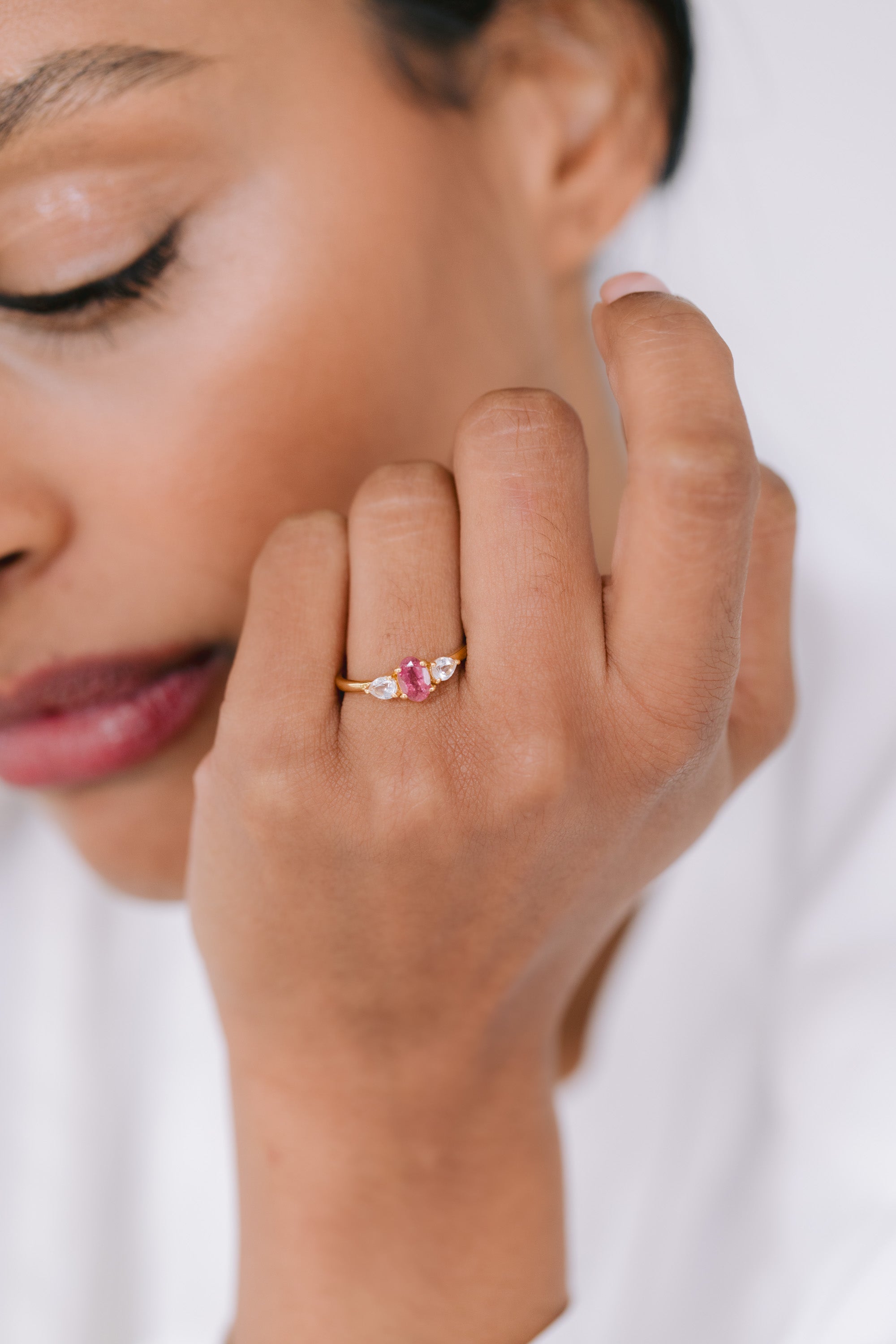 Juvelan Paris Ring Silber Pinker Turmalin Gr. 54 Topas