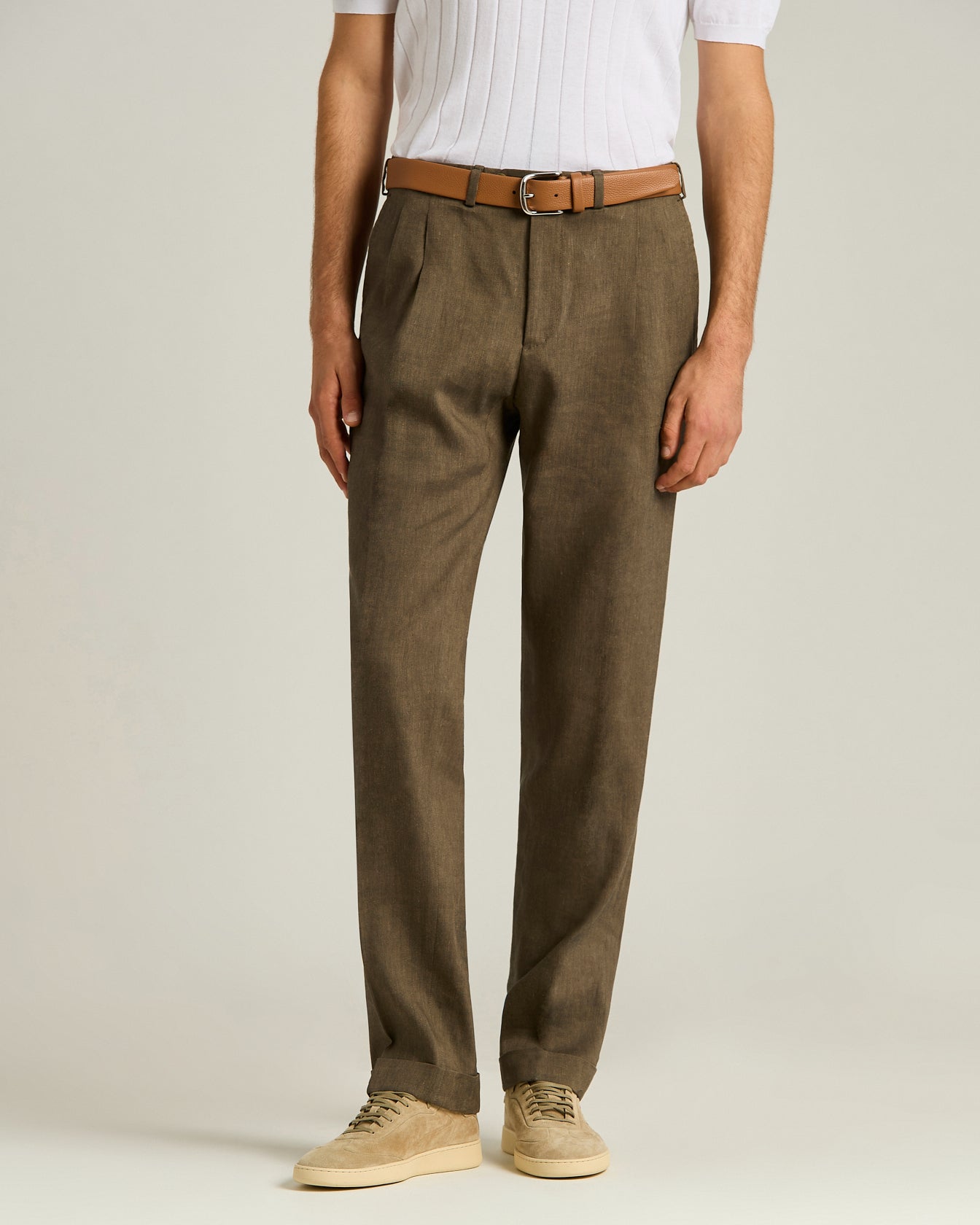 Kiton Tailored Hose Leinen Wolle Bundfalte