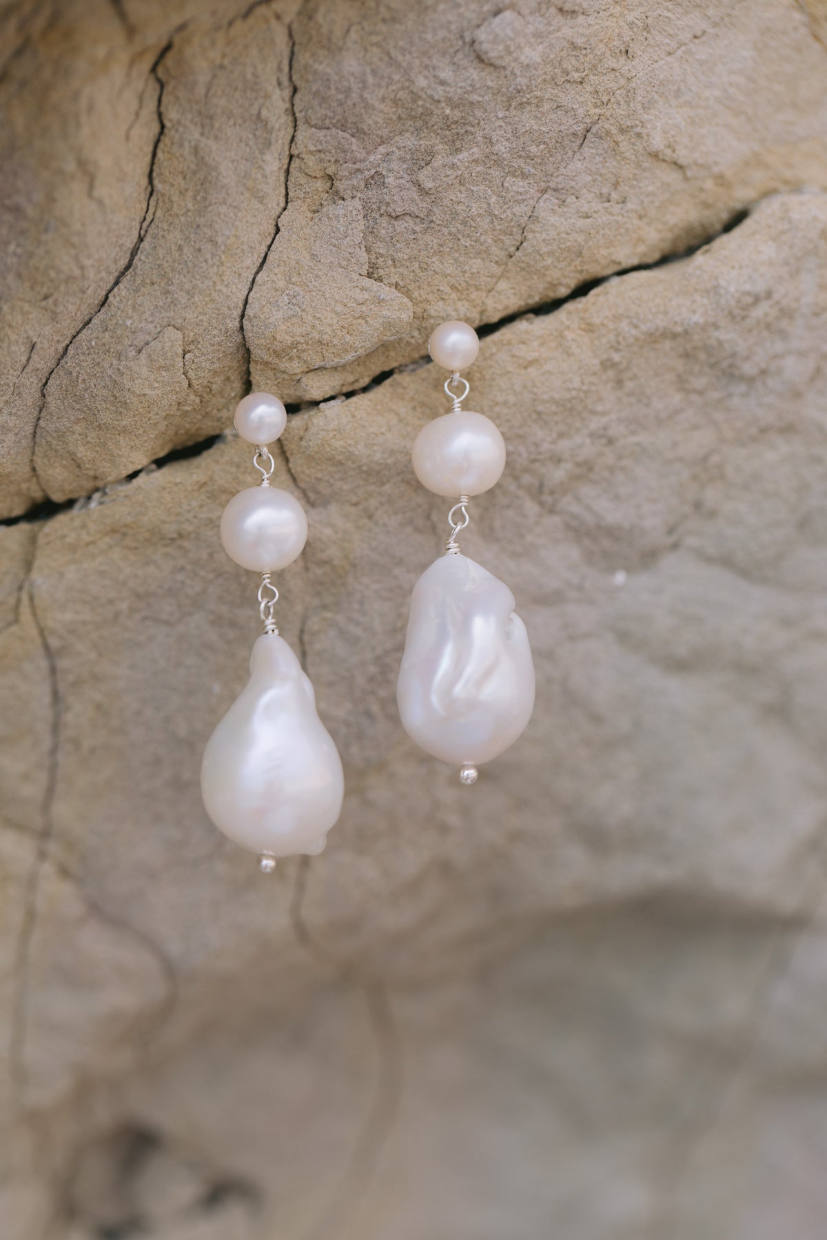 Juvelan Saltwater Drops Ohrhänger Barockperle Silber 4 cm