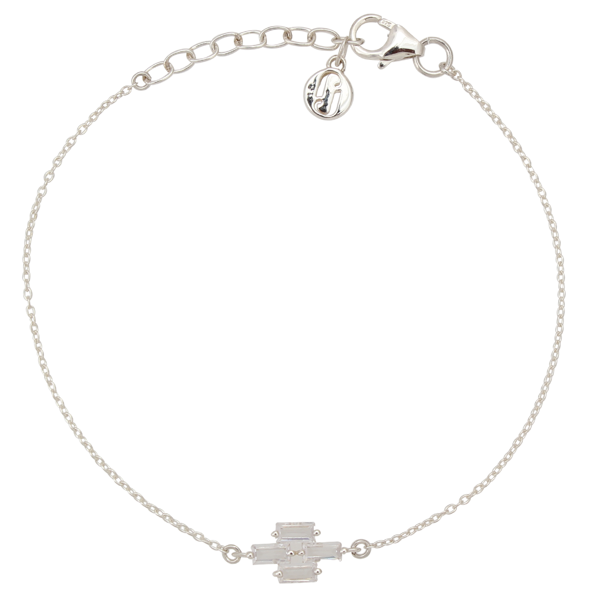 Juvelan Rarity Kristall Armband Baguette Silber 15 cm