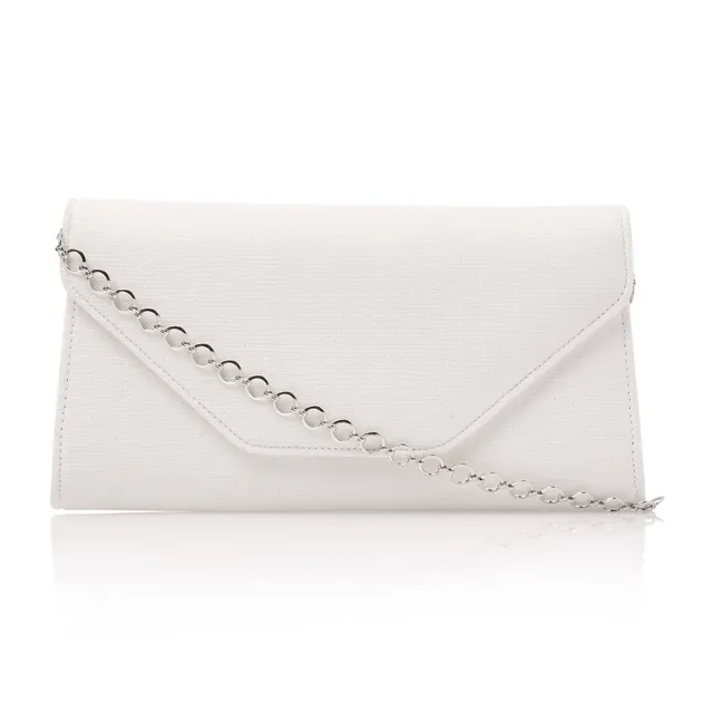 Rainbow Club Saskia Braut Clutch Off-White Metallic Kette