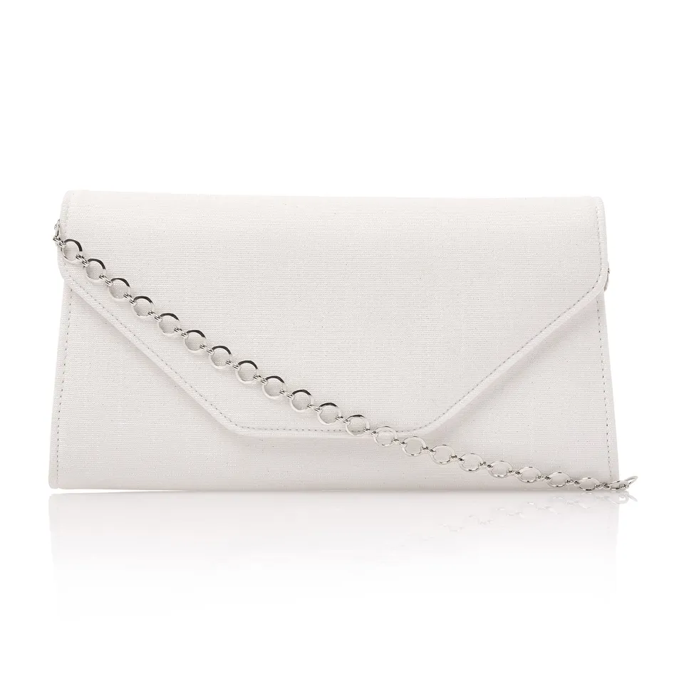 Rainbow Club Saskia Braut Clutch Off-White Metallic Kette