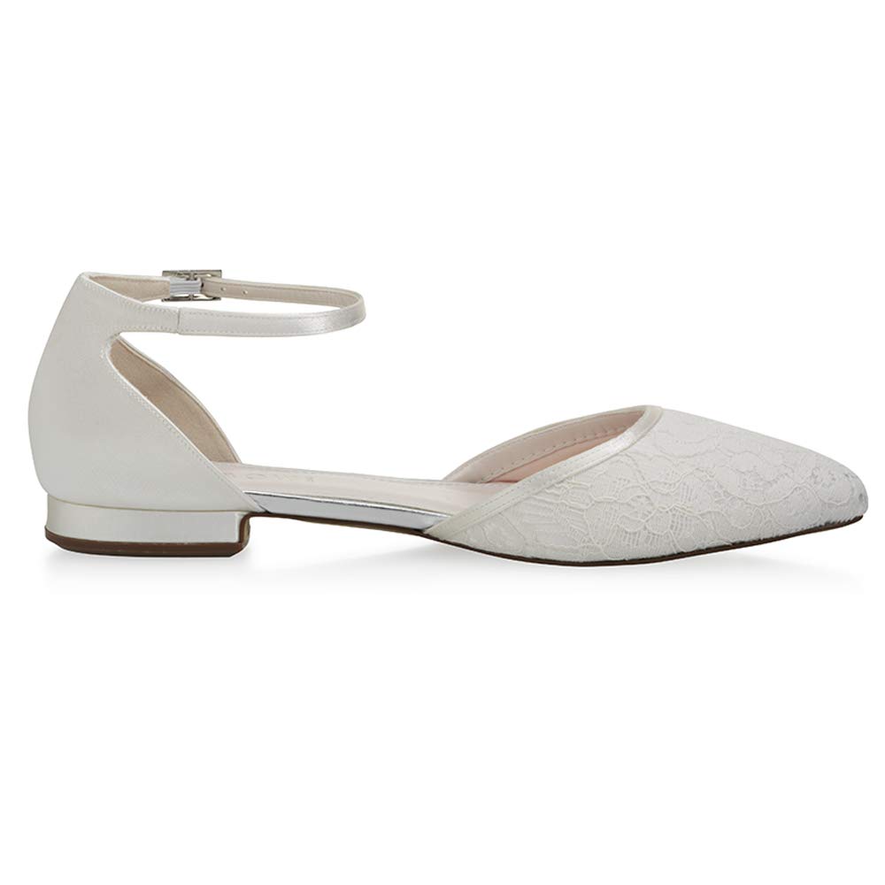 Rainbow Club Embellished Fizz Pumps Ivory Satin Spitze