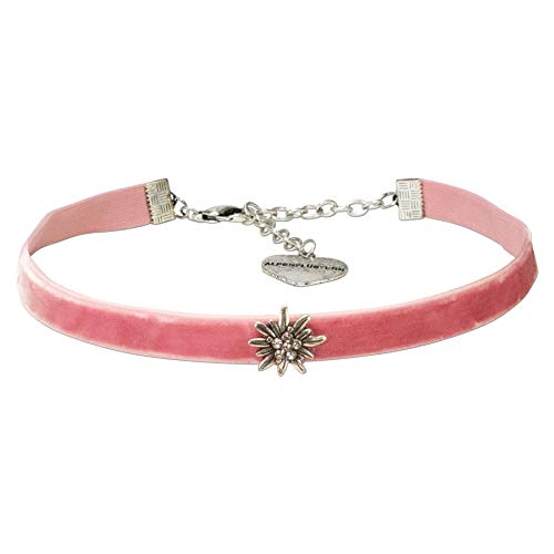 Alpenflüstern DAHEIM Kropfband Edelweiss Mini Samt Hell-Blau Choker