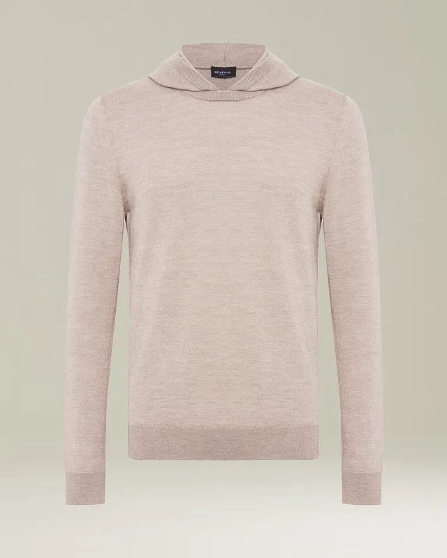 Kiton Knitwear Jersey Hoodie Kaschmir Beige