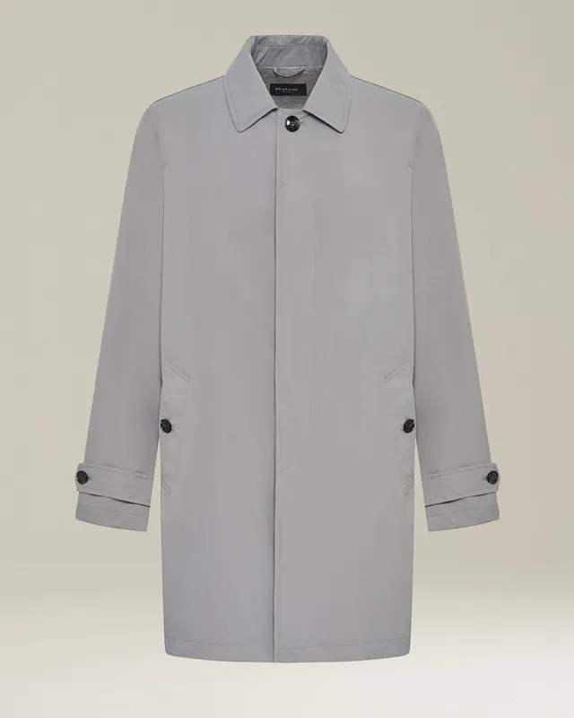 Kiton Outerwear Soprabito Trenchcoat Grau Seide