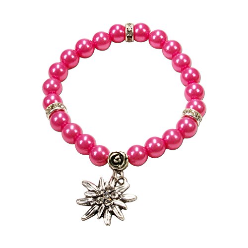 Alpenflüstern DAHEIM Fiona Armband Wachsperlen Rosé-Rosa Edelweiß