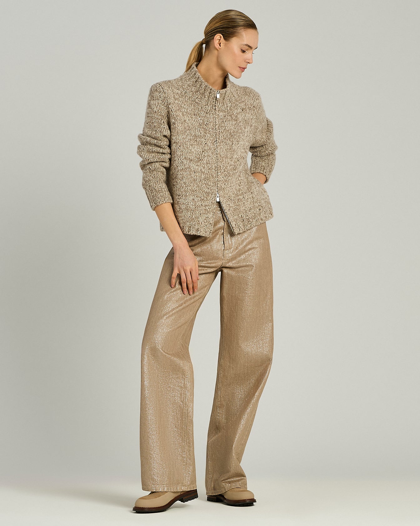 Kiton Knitwear Cashmere Cardigan Strickjacke beige-cream 48