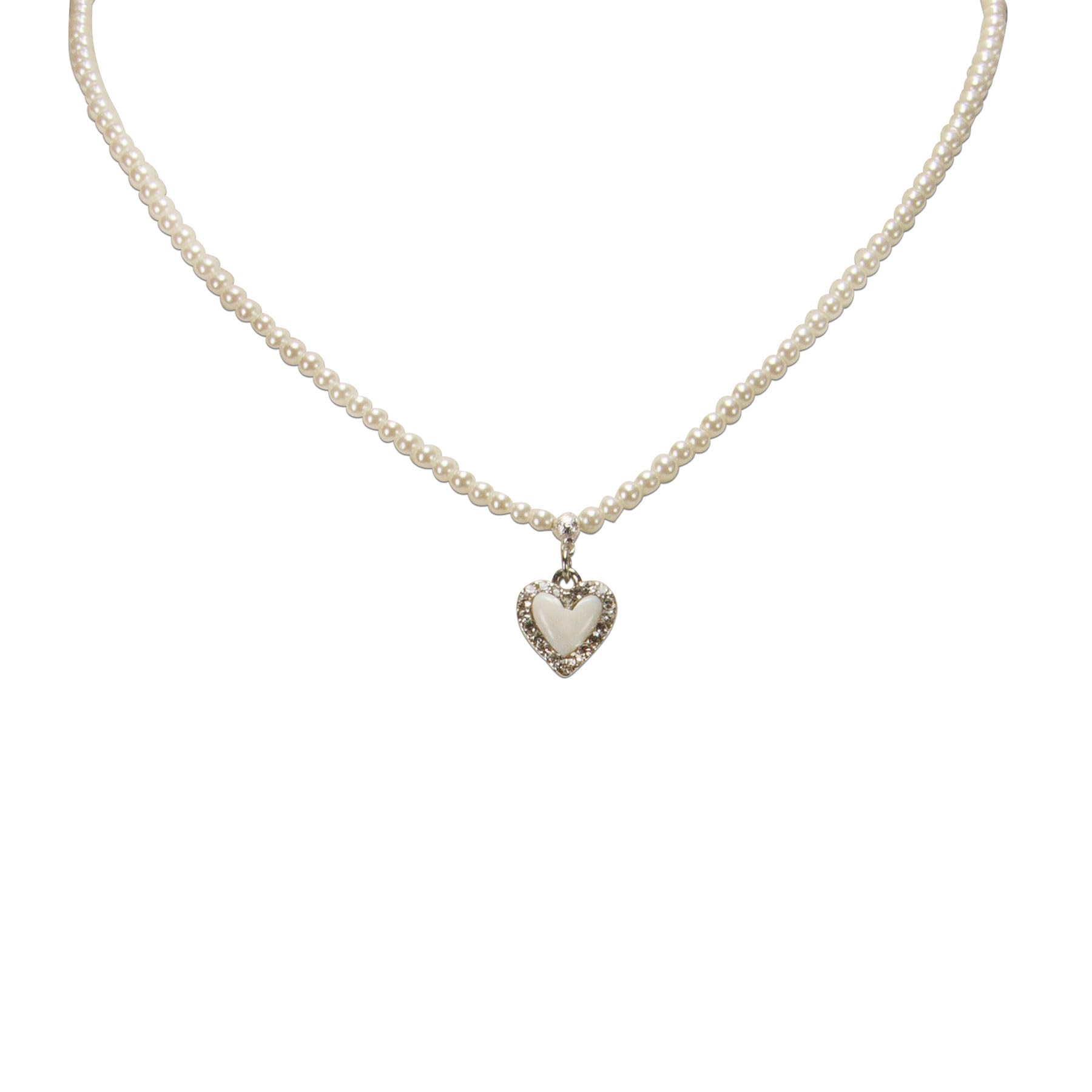 Alpenflüstern DAHEIM DHK345 Perlenkette creme-weiß Herz