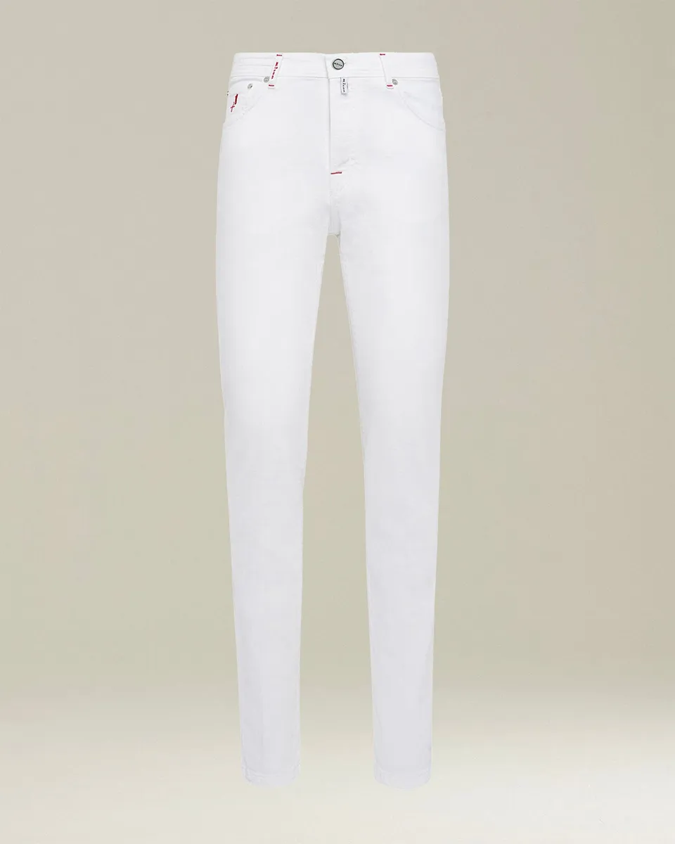 Kiton Essentials Slim Jeans weiß Gr. 32 Bio-Baumwolle