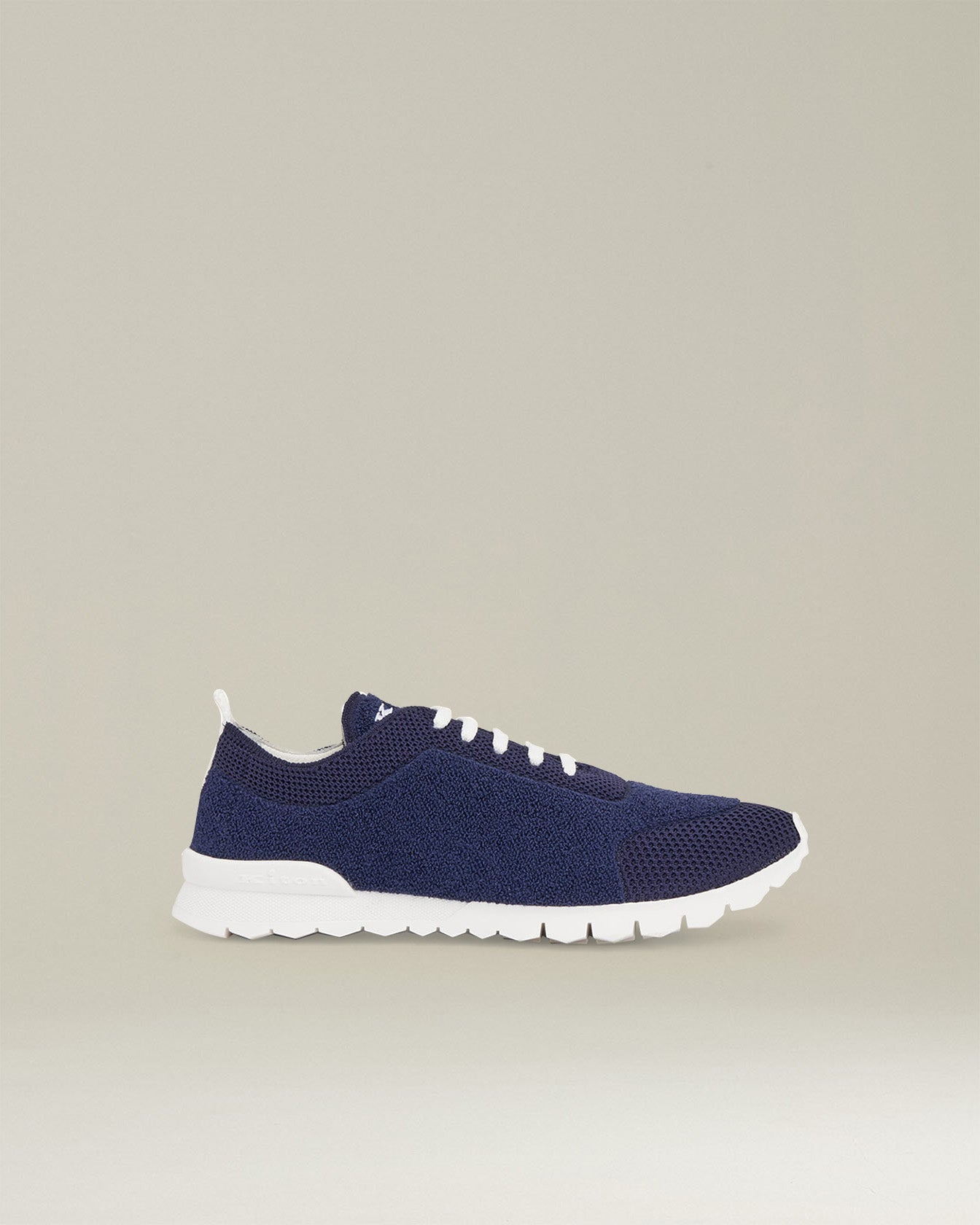 Kiton Sneakers Strick navy Boucle weiße Sohle