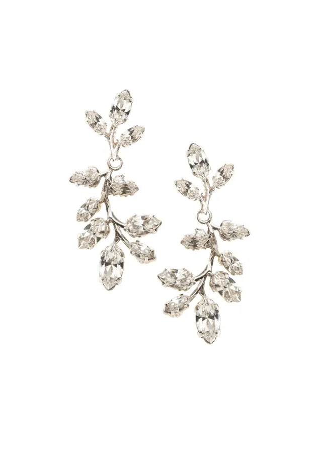 Elizabeth Bower Vine Crystal Drop Ohrringe Rhodium Hängend