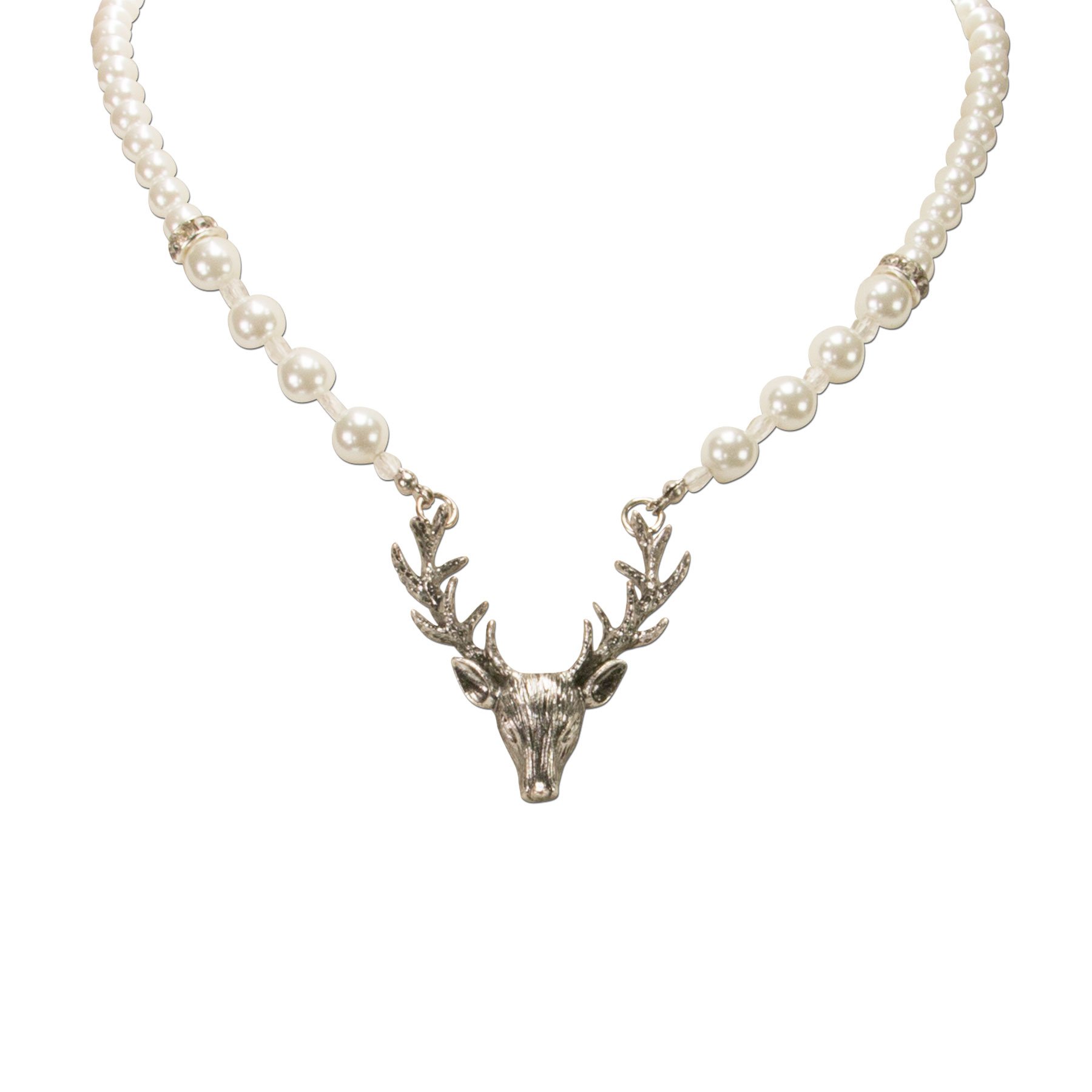 Alpenflüstern DAHEIM DHK203 Dirndlkette Hirsch creme-weiß