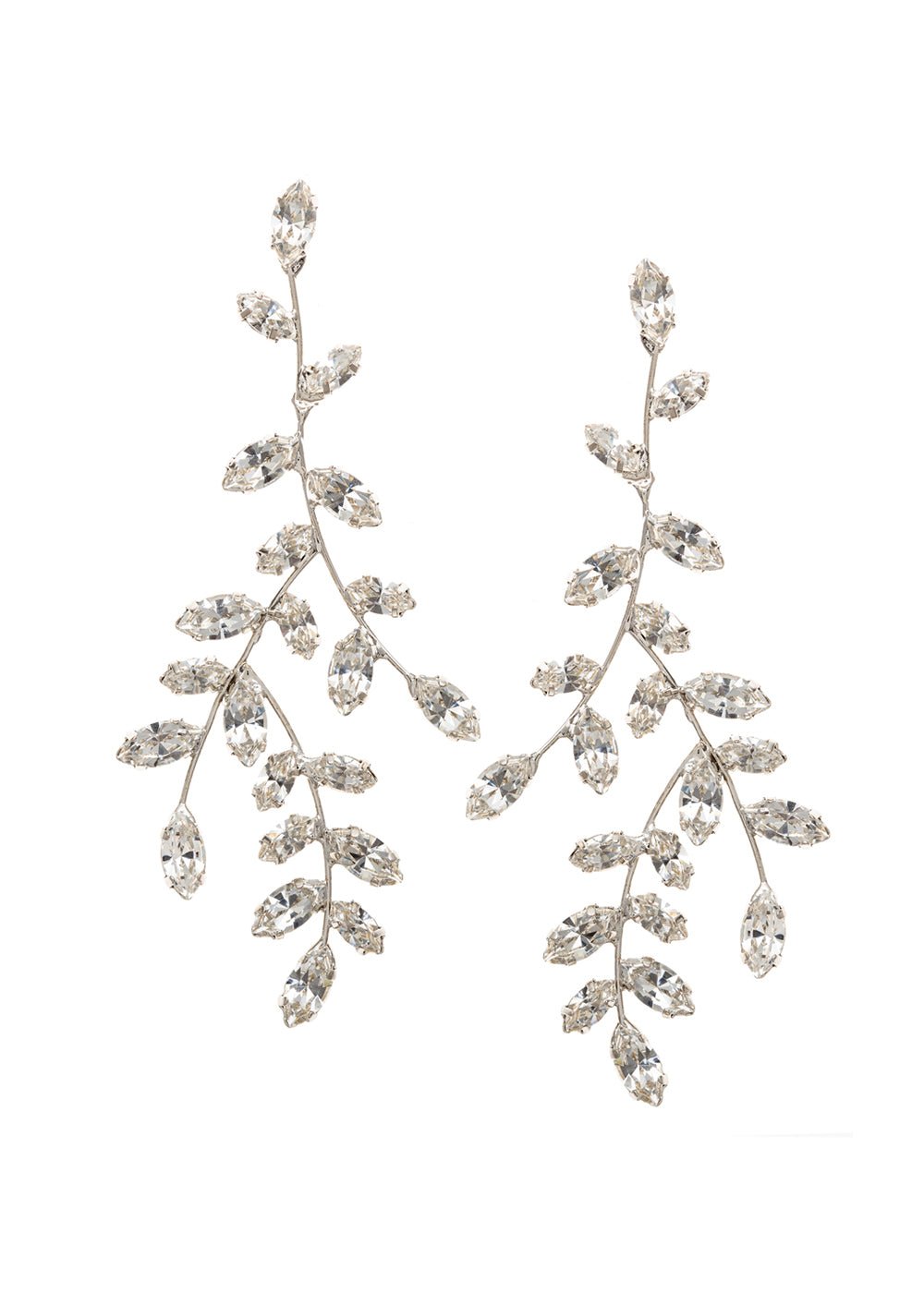 Elizabeth Bower Crystalla Chandelier Ohrringe Rhodium Clip