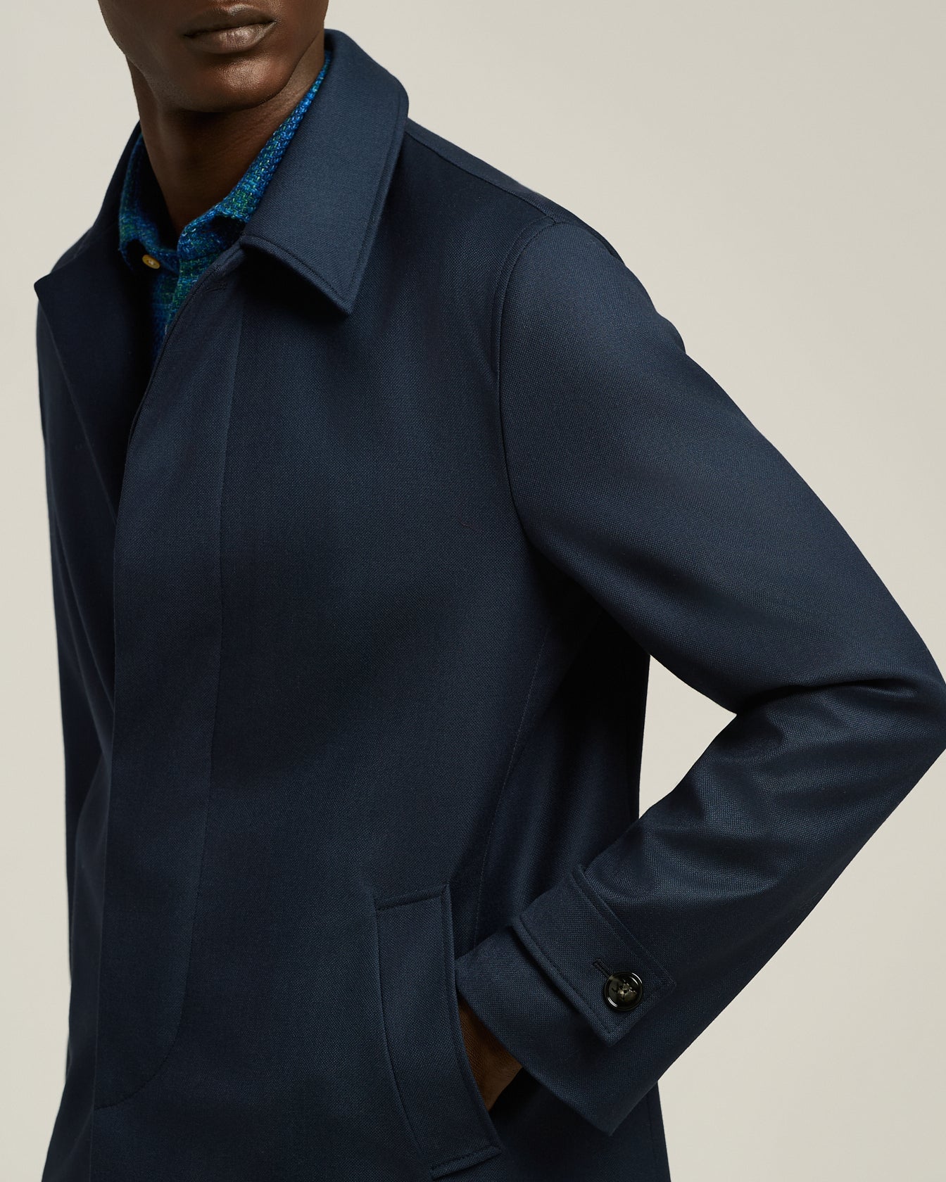 Kiton Outerwear Overcoat Mantel Navy Wolle Kaschmir
