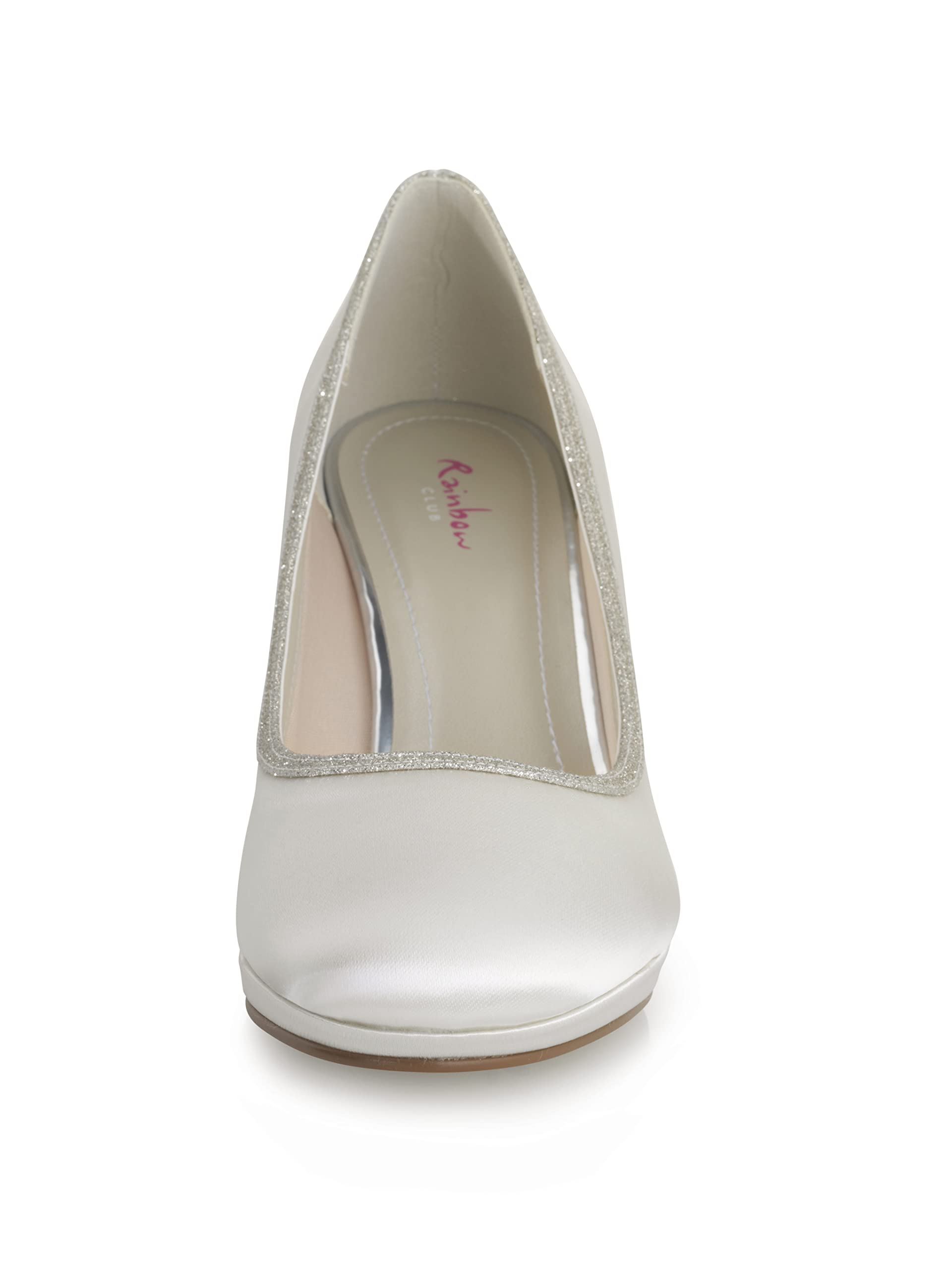 Rainbow Club Yanna Pumps Ivory Satin Glitzer Plateau