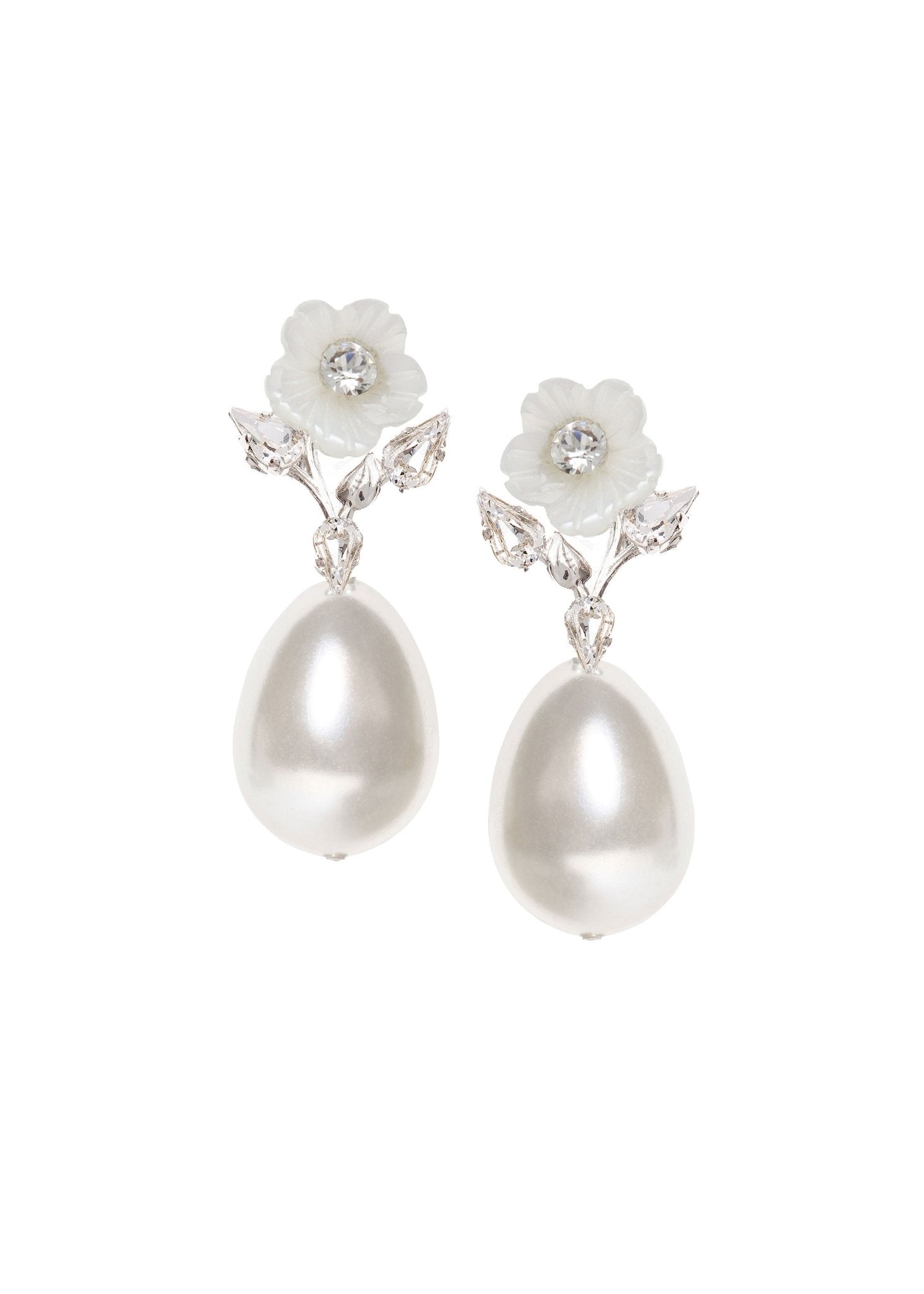 Elizabeth Bower Anemone Bauble Tropfenohrringe Rhodium Perlmutt