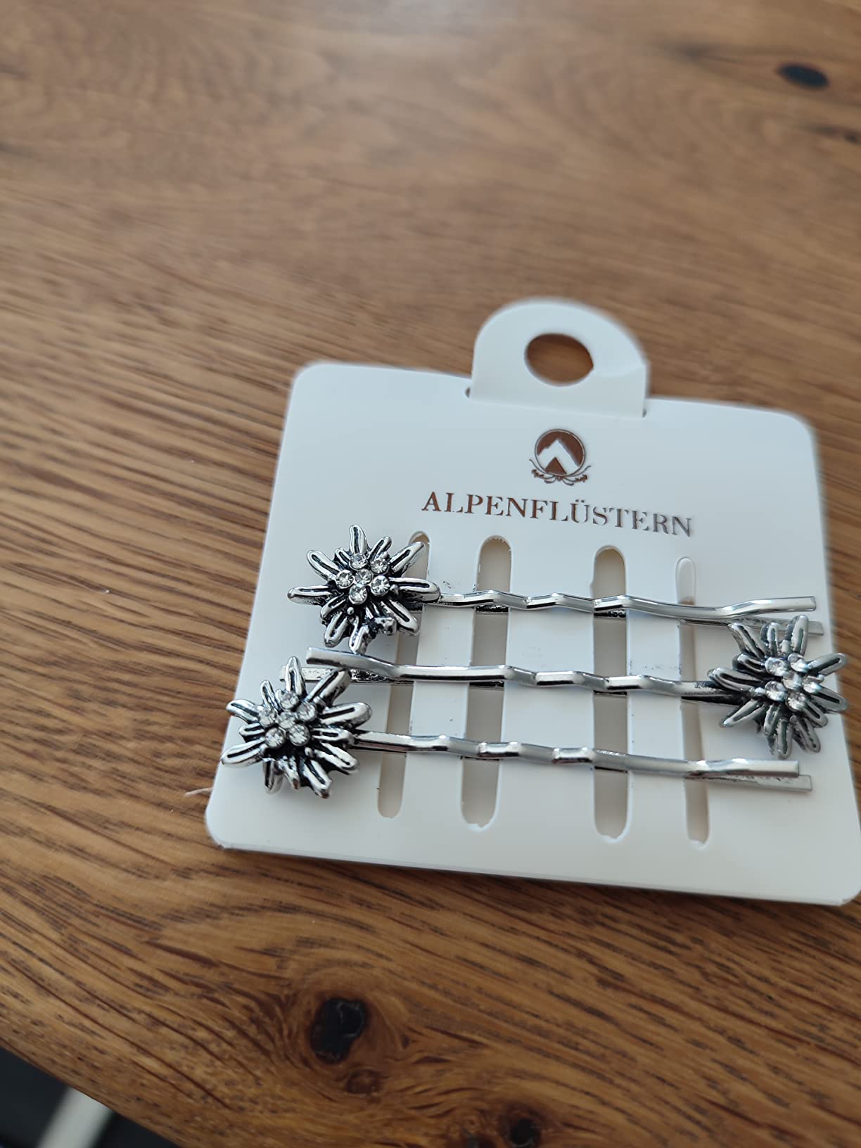 Alpenflüstern DAHEIM ADV098 Haarklammern Edelweiss 3er
