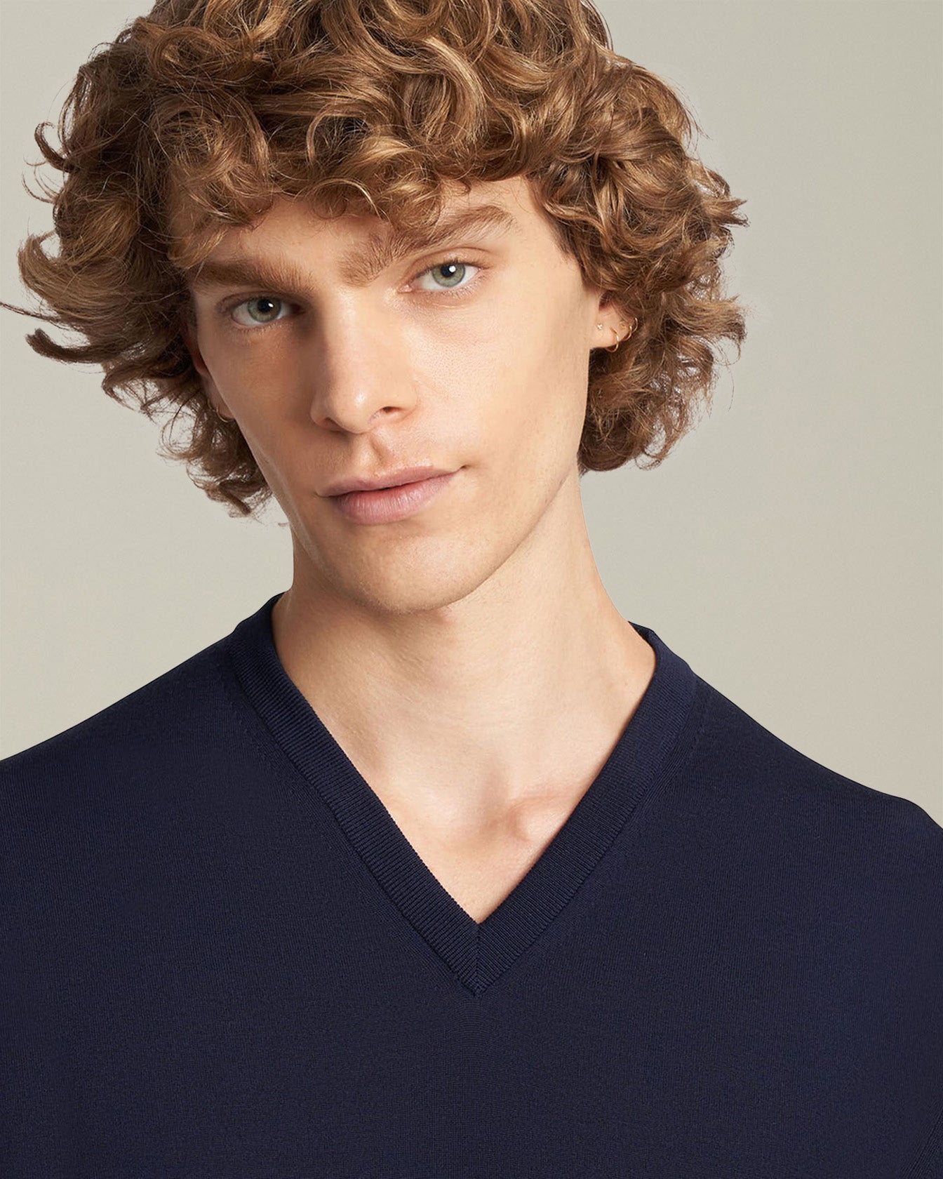 Kiton Knitwear V-Pullover Navy Wolle 14 Micron