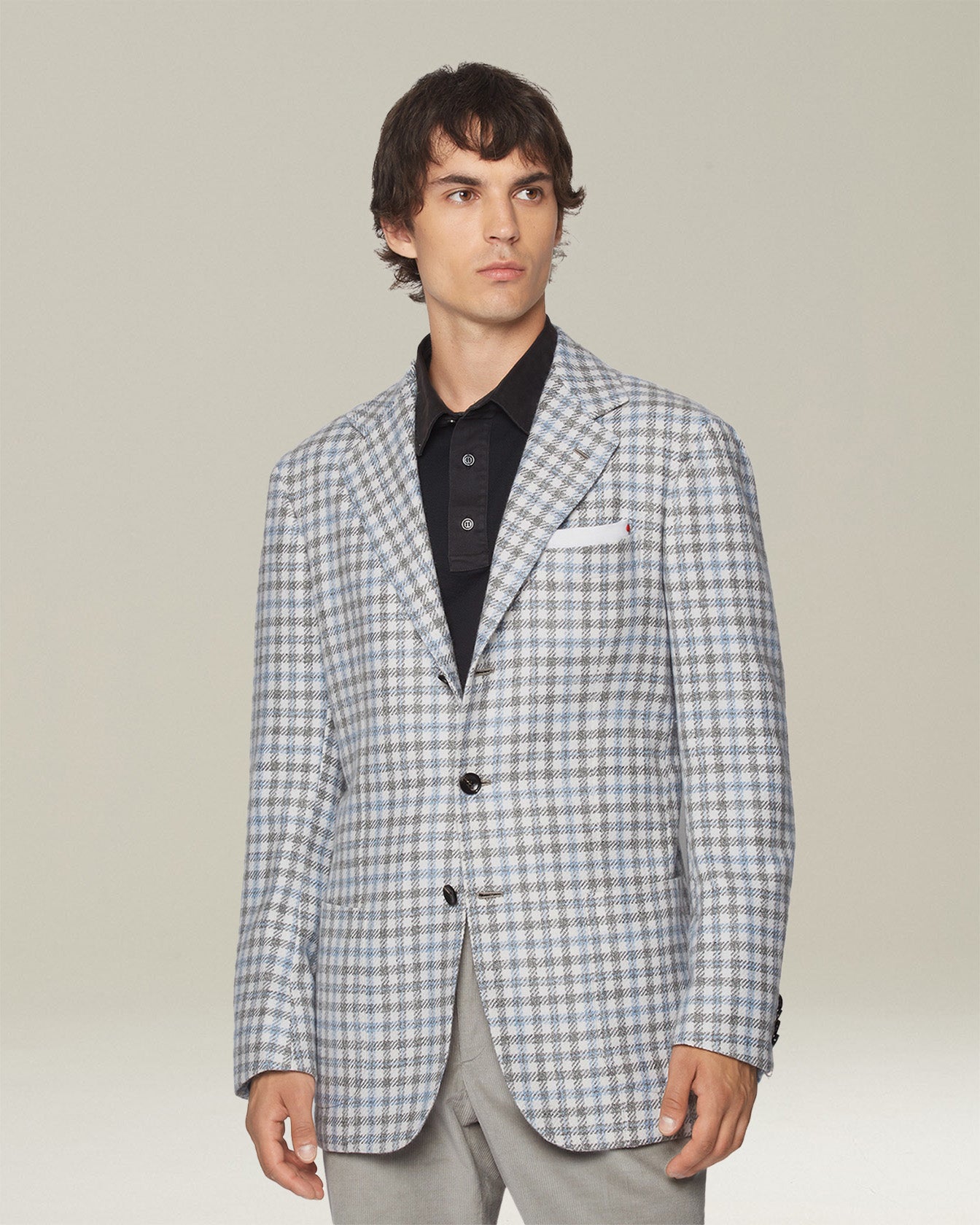 Kiton Blazer Quadri Kaschmir Blend Kariert Sakko