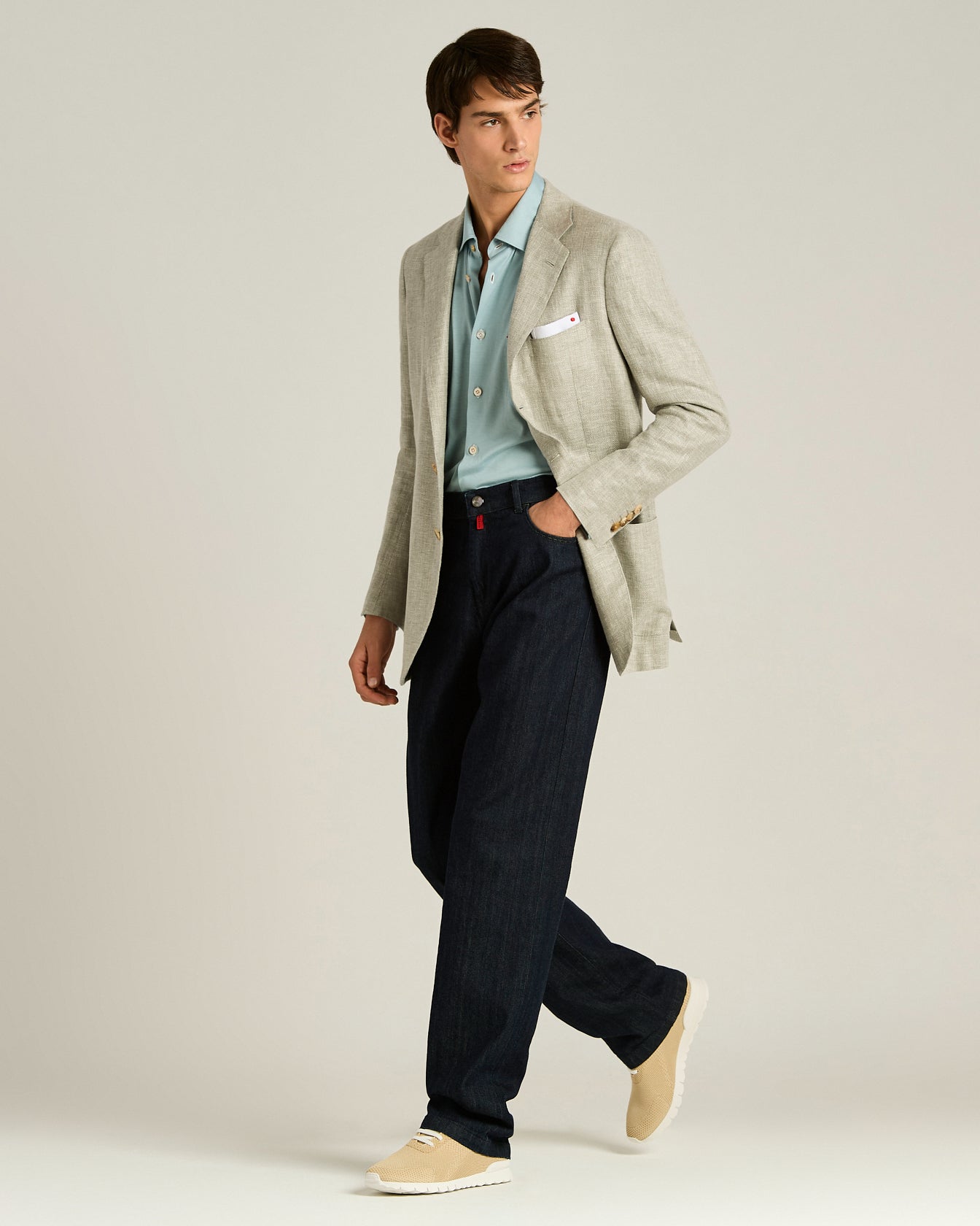 Kiton Jackets Sakko Leinen Kaschmir Seide einreihig