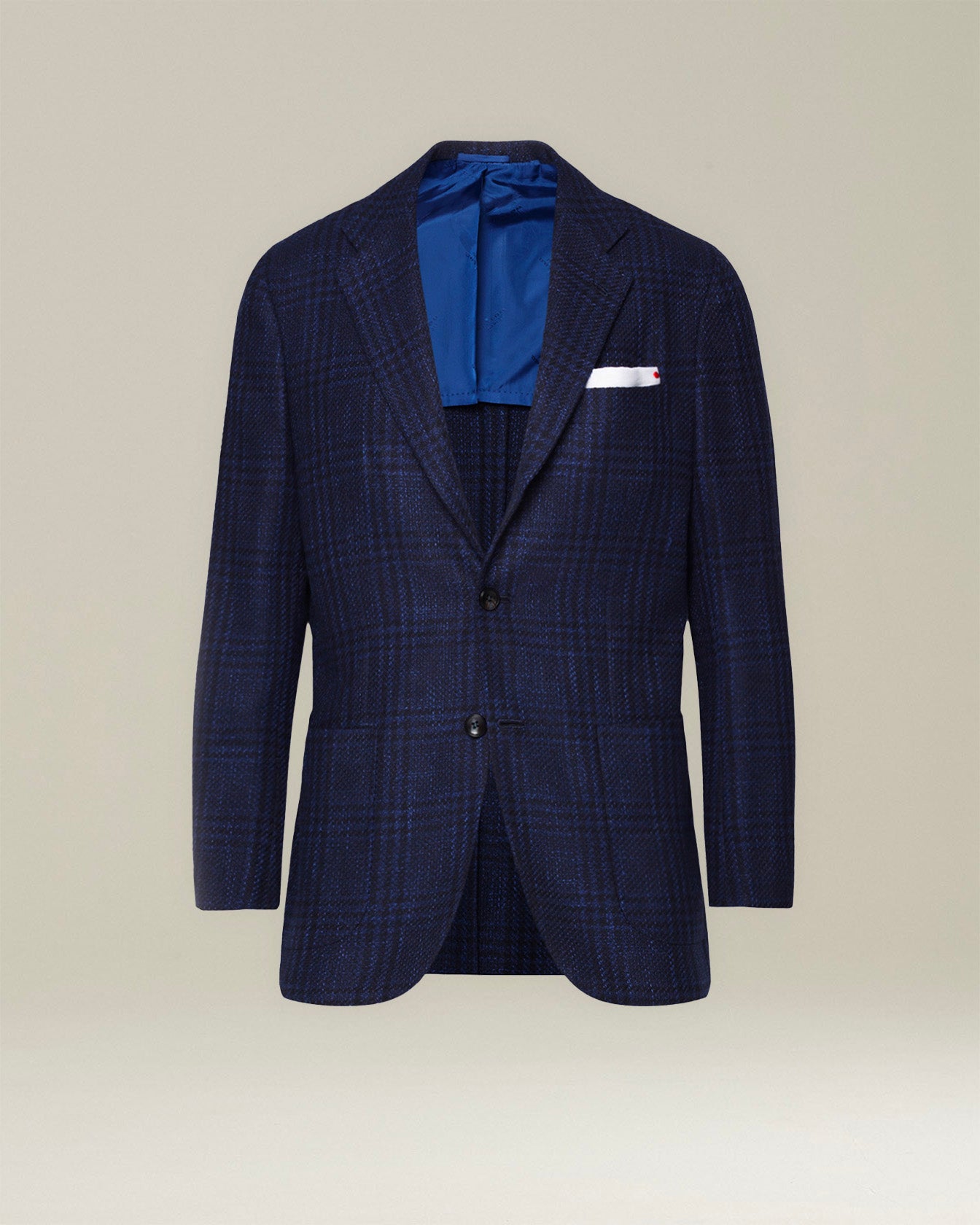 Kiton Checked Cashmere Jacke Sakko Kariert Wolle Seide