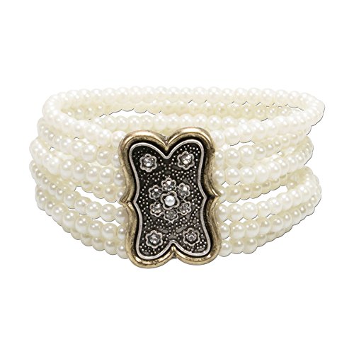Alpenflüstern DAHEIM Minna DAB046 Perlen-Trachten-Armband schwarz-creme