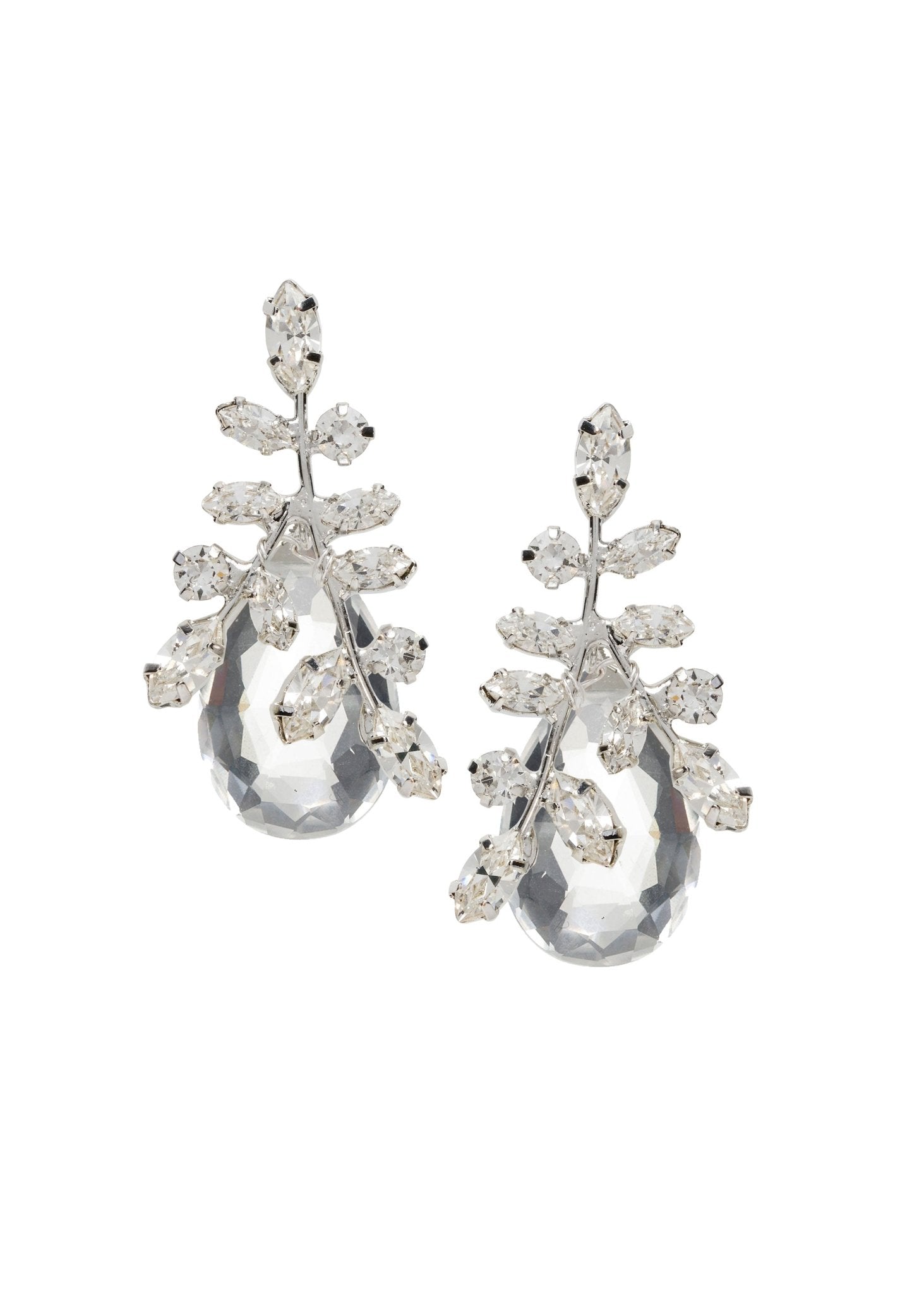 Elizabeth Bower Crystalla Dew Drop Hängeohrringe Rhodium