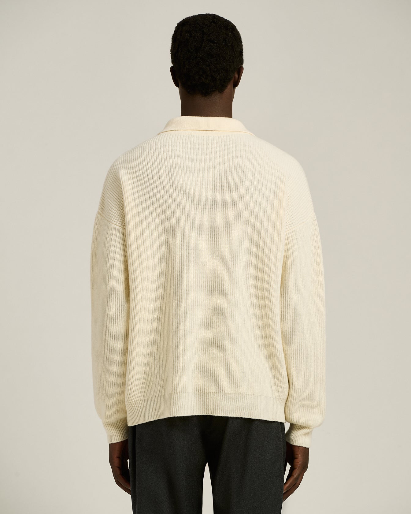 Kiton Polo Virgin Wool Polo Schurwolle Ivory