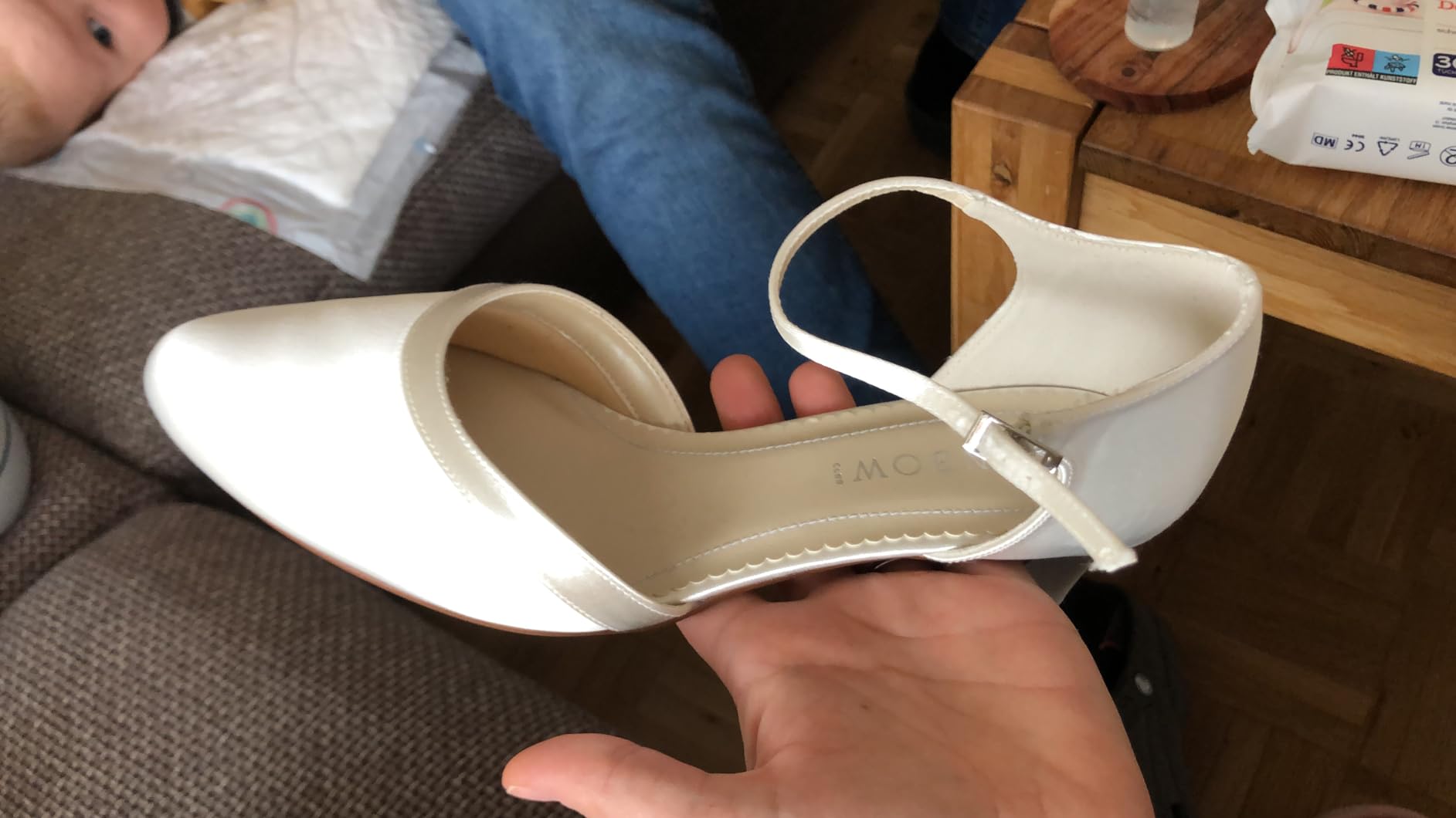 Rainbow Club Anika Pumps Brautschuhe Ivory Satin 5 cm
